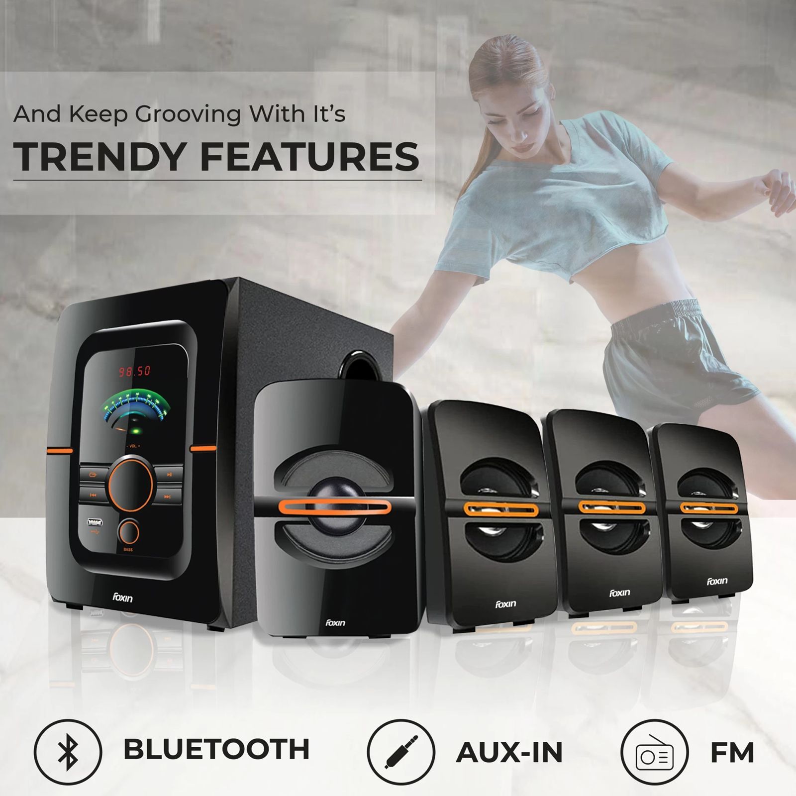 foxin FMS 4450 85W Multimedia Speaker (Dual Connectivity, 4.2 Channel, Black) foxin FMS 4450 85W Multimedia Speaker (Dual Connectivity, 4.2 Channel, Black)_5