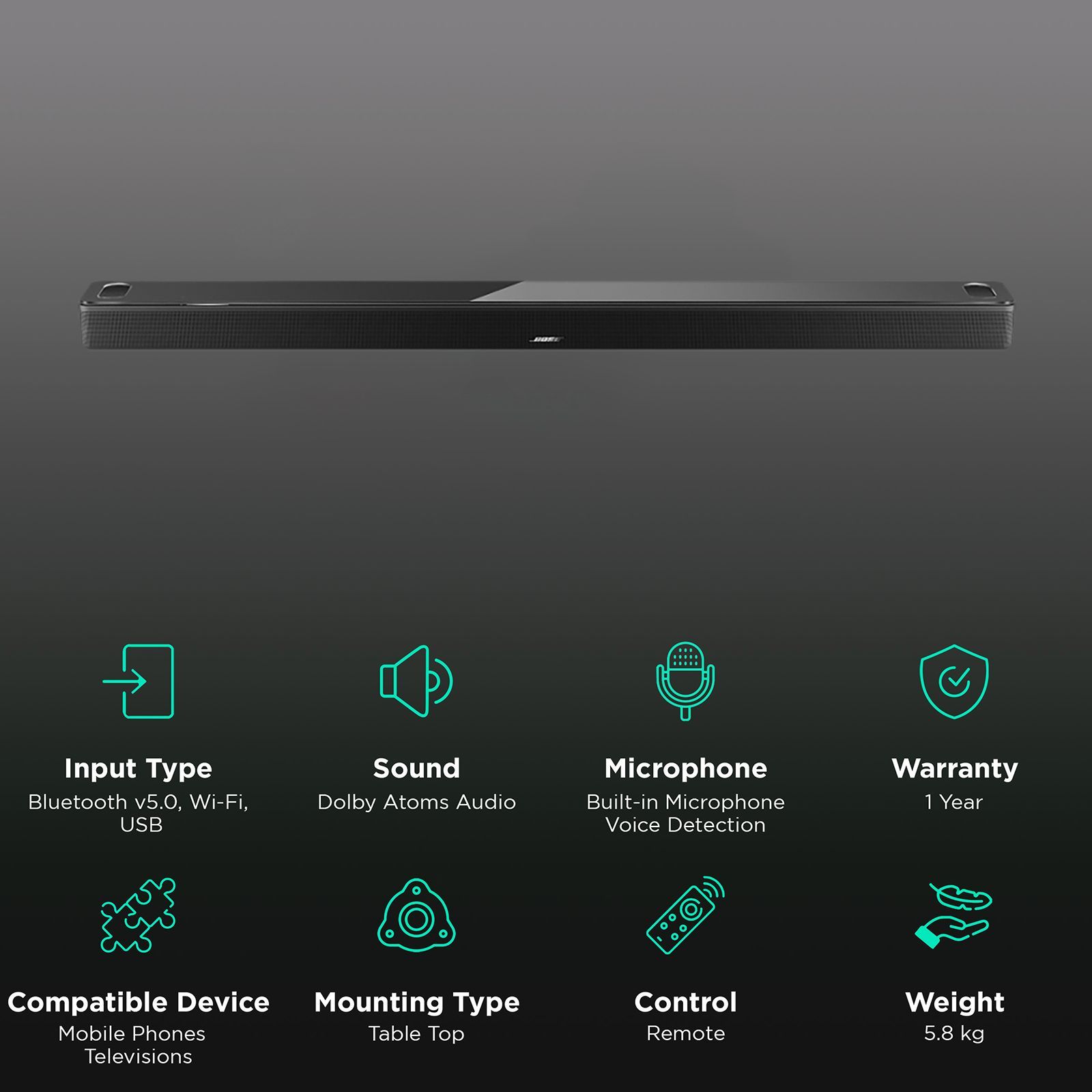 BOSE Smart Ultra Bluetooth Soundbar with Remote (Dolby Atmos, Black) BOSE Smart Ultra Bluetooth Soundbar with Remote (Dolby Atmos, Black)_2