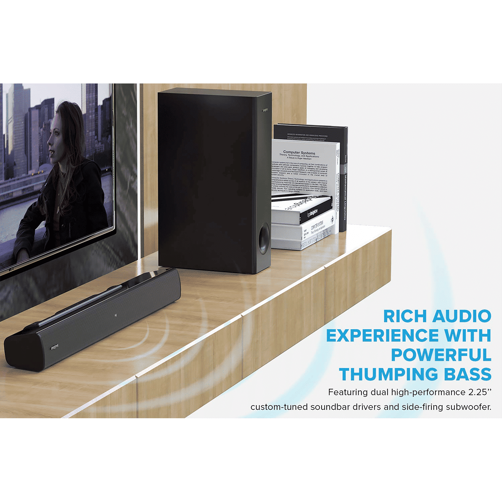 Creative Stage V2 160W Bluetooth Soundbar with Remote (Deep Thumping Bass, 2.1 Channel, Black)_9