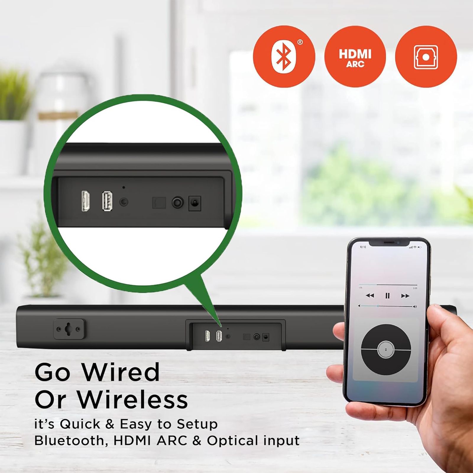 GIZmore BAR6000 60W Bluetooth Soundbar with Remote (360 Degree Surround Sound, 2.1 Channel, Black)_12