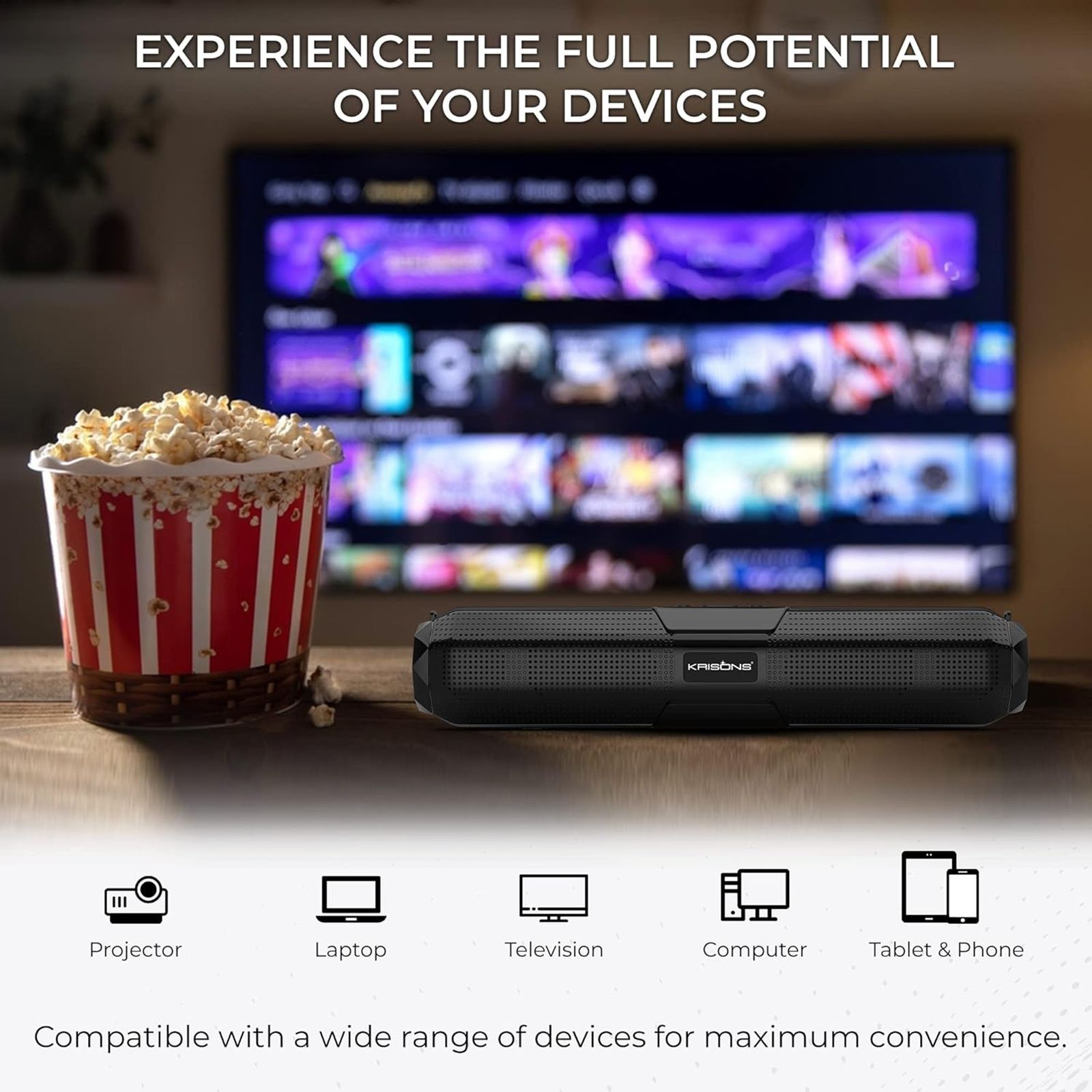 Krisons WonderBar 20W Bluetooth Soundbar (Deep Bass Audio, 5.0 Channel, Black) Krisons WonderBar 20W Bluetooth Soundbar (Deep Bass Audio, 5.0 Channel, Black)_6