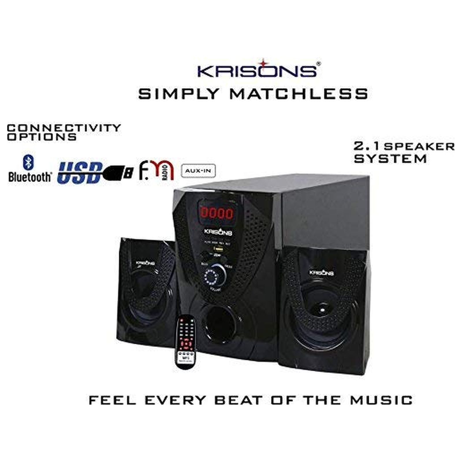 Krisons Nexon 30W Bluetooth Home Theatre with Remote (Extra Bass, 2.1 Channel, Black)_5