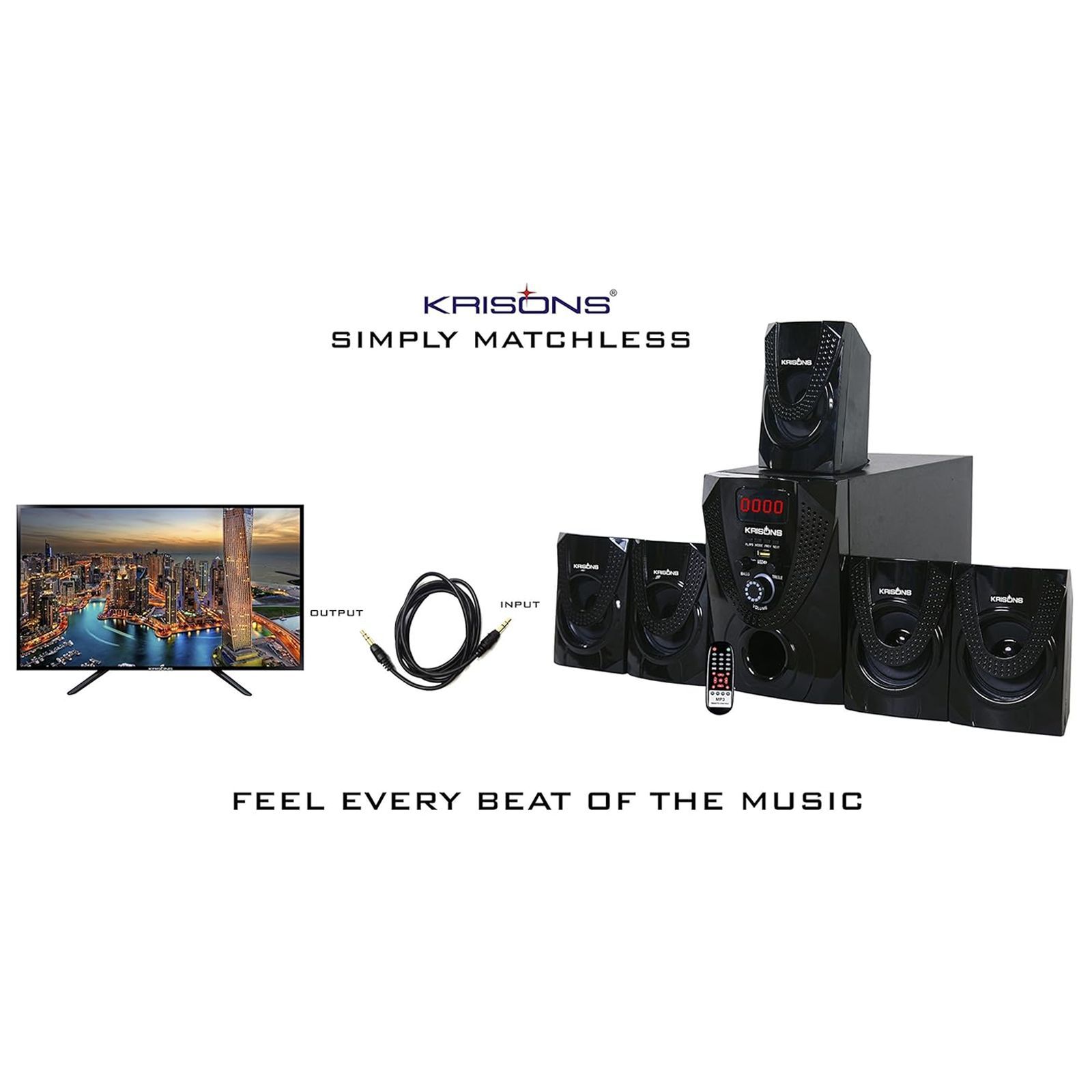 Krisons Nexon 30W Bluetooth Home Theatre with Remote (Deep Bass, 5.1 Channel, Black) Krisons Nexon 30W Bluetooth Home Theatre with Remote (Deep Bass, 5.1 Channel, Black)_7