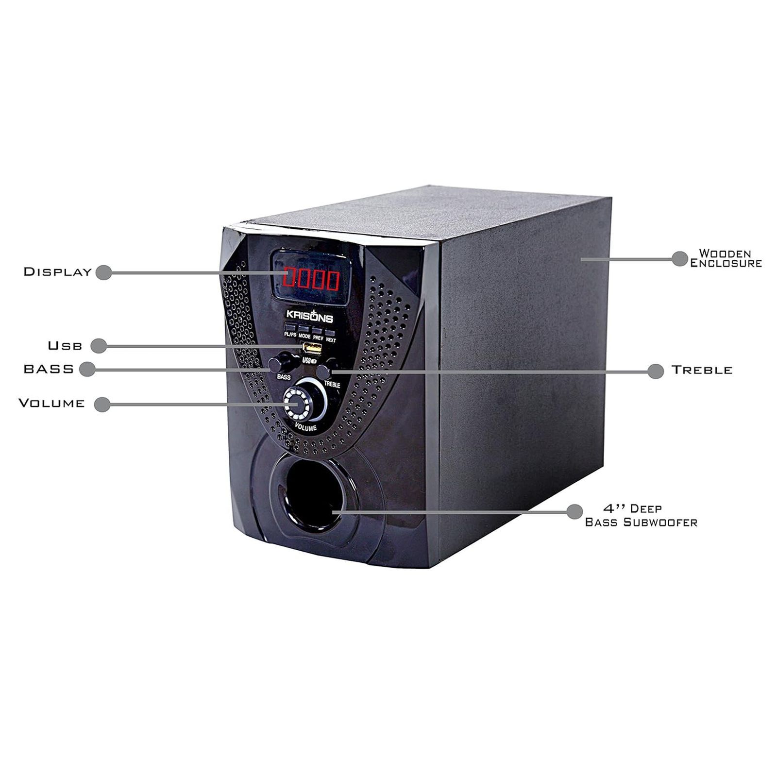 Krisons Nexon 30W Bluetooth Home Theatre with Remote (Deep Bass, 5.1 Channel, Black) Krisons Nexon 30W Bluetooth Home Theatre with Remote (Deep Bass, 5.1 Channel, Black)_6