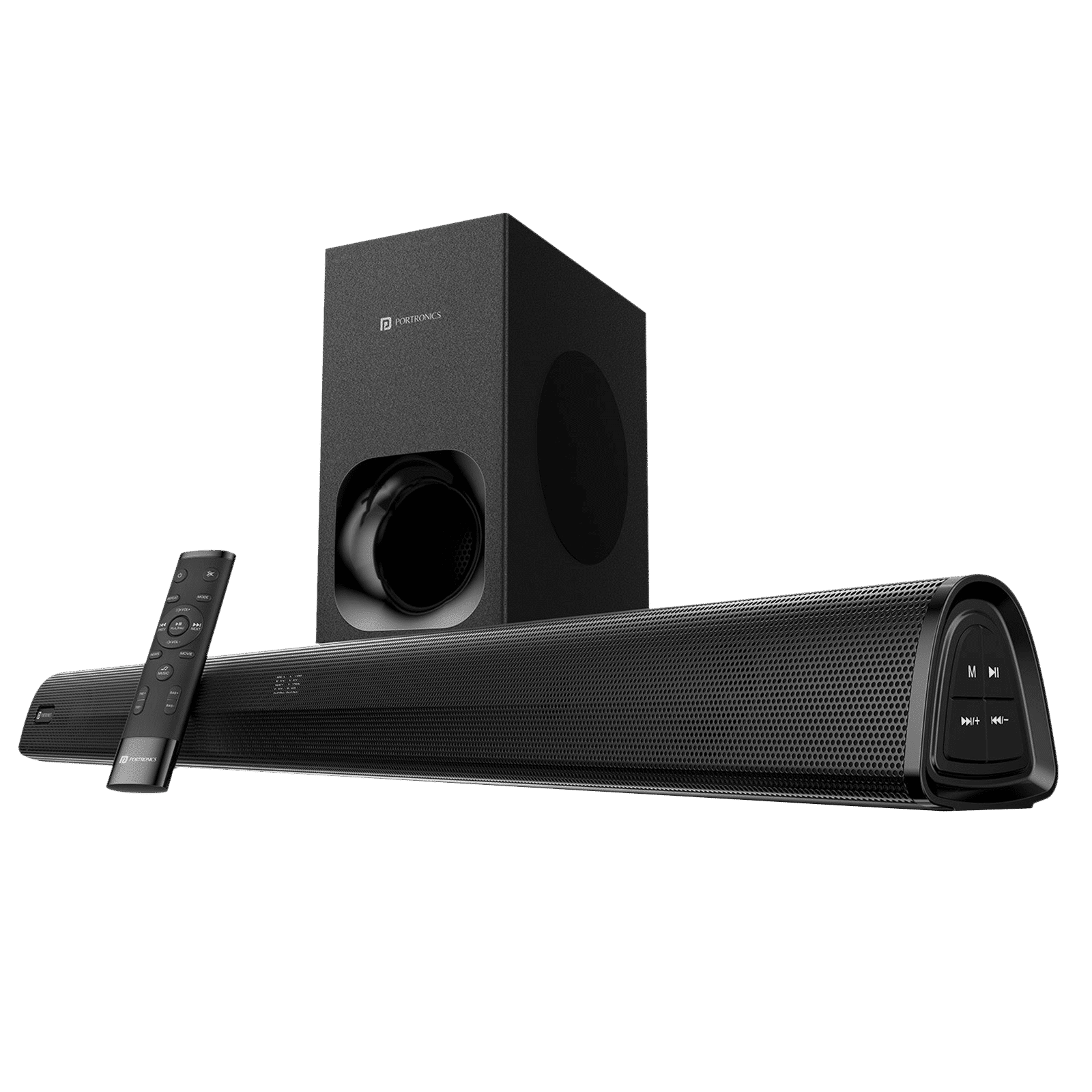 PORTRONICS Pure Sound 105 200W Bluetooth Soundbar with Remote (Spacious HD Audio, 2.1 Channel, Black)_1