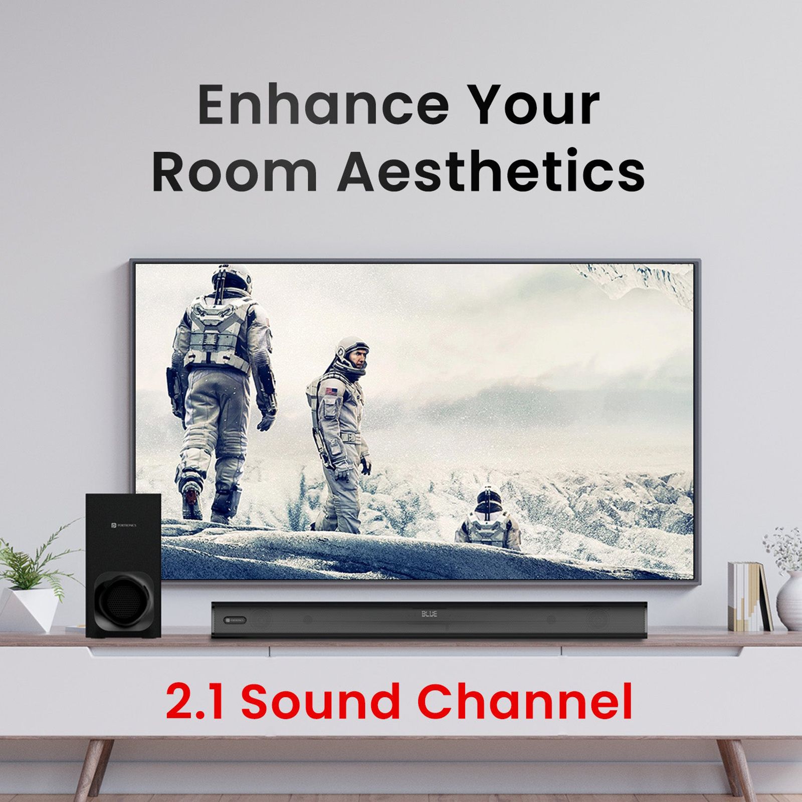 PORTRONICS Pure Sound 105 200W Bluetooth Soundbar with Remote (Spacious HD Audio, 2.1 Channel, Black)_7