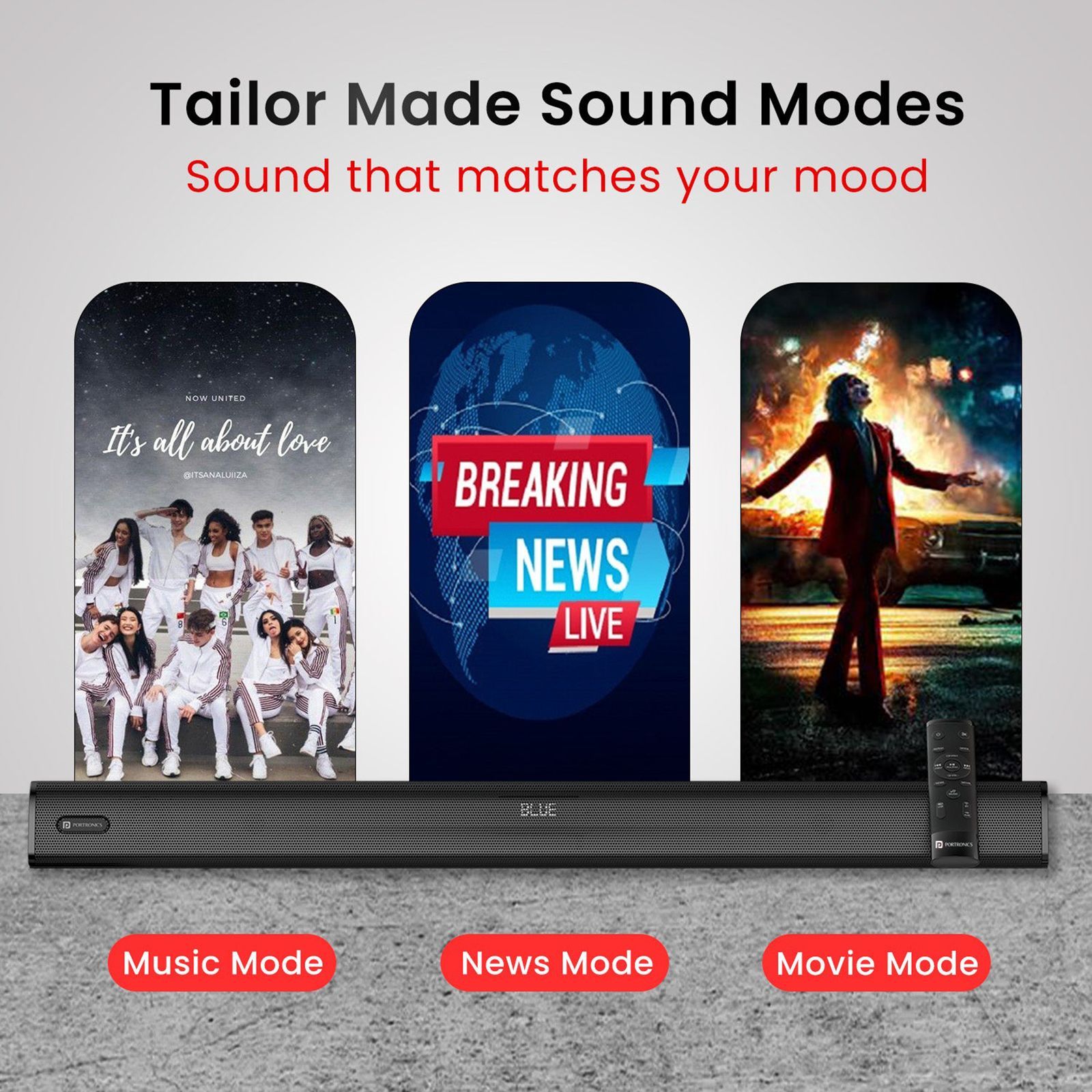 PORTRONICS Pure Sound 105 200W Bluetooth Soundbar with Remote (Spacious HD Audio, 2.1 Channel, Black)_10