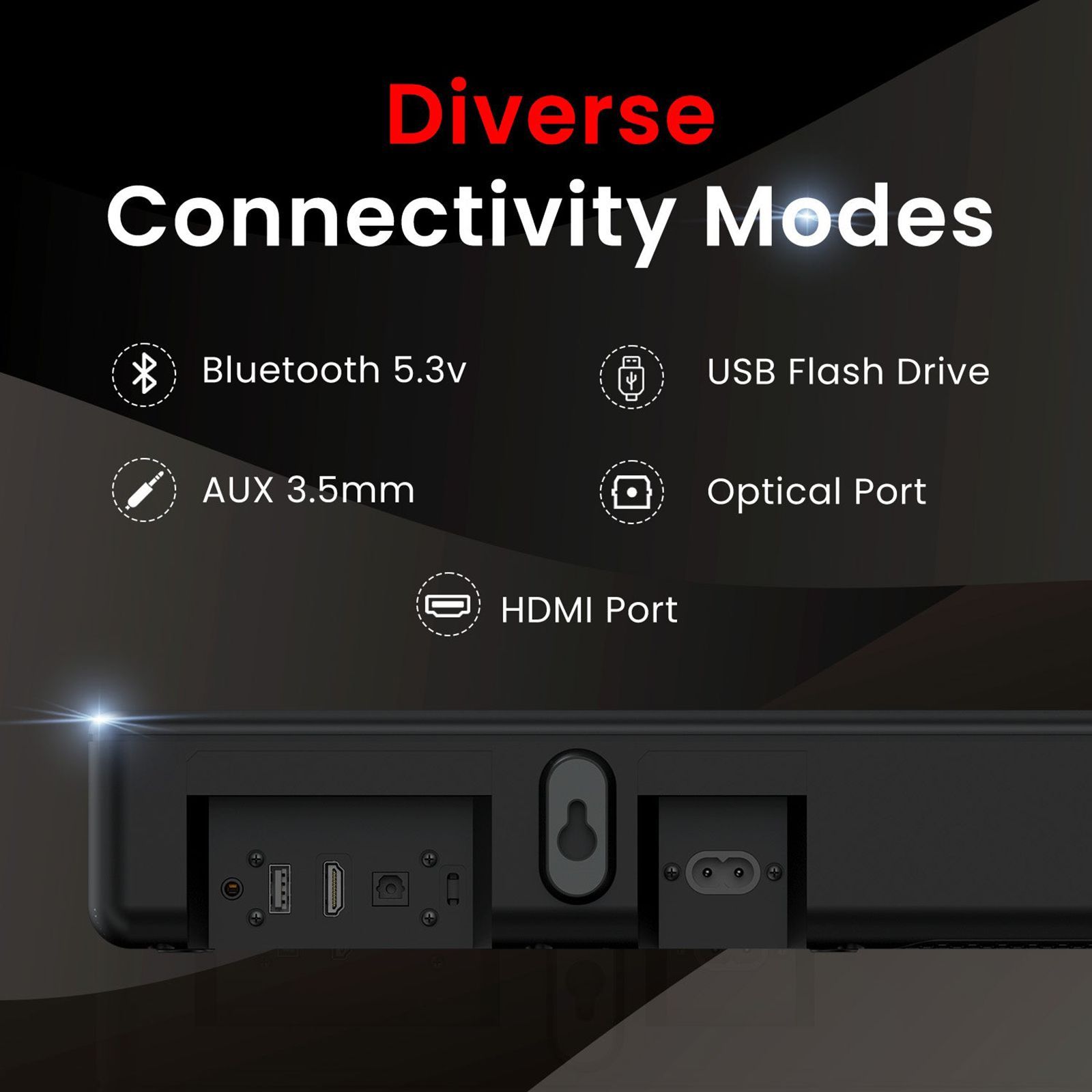 PORTRONICS Sound Slick 8 80W Bluetooth Soundbar with Remote (Surround Sound, 2.1 Channel, Black)_8