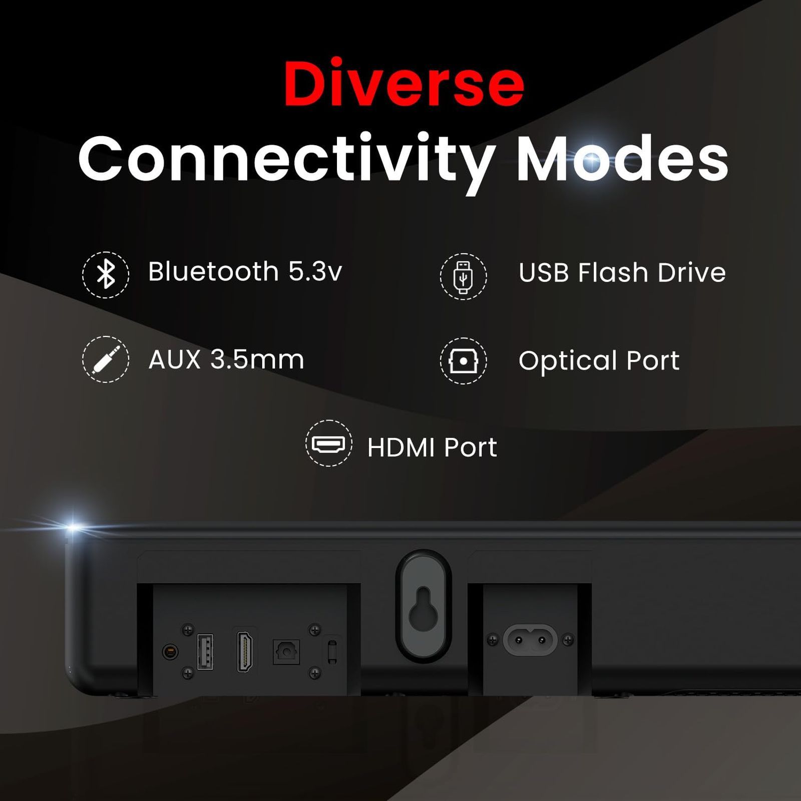 PORTRONICS Sound Slick 8 80W Bluetooth Soundbar with Remote (Surround Sound, 2.1 Channel, Black)_4