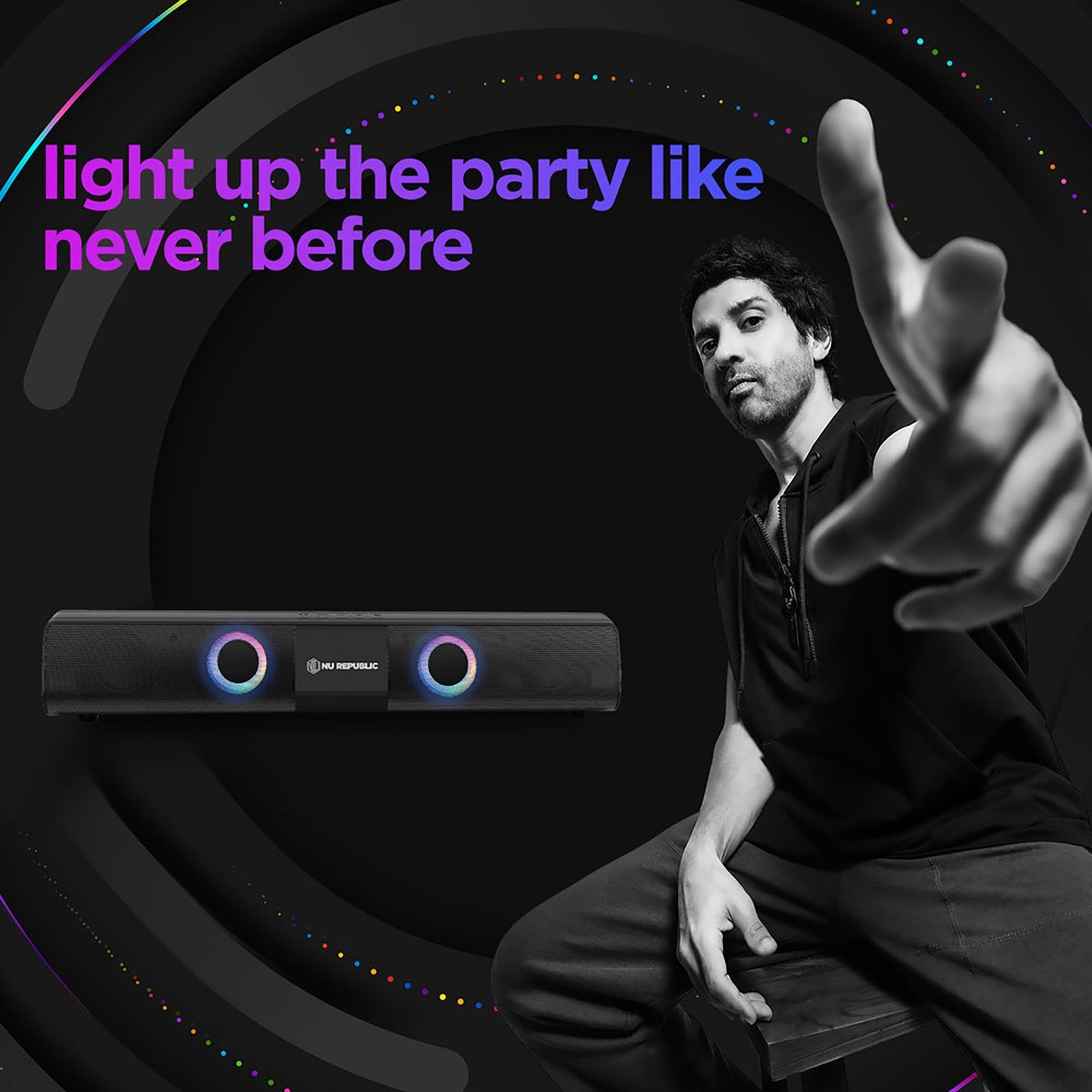 Nu Republic Party Box 20W Bluetooth Soundbar (360 Degree Surround Sound, 2.0 Channel, Black) Nu Republic Party Box 20W Bluetooth Soundbar (360 Degree Surround Sound, 2.0 Channel, Black)_9