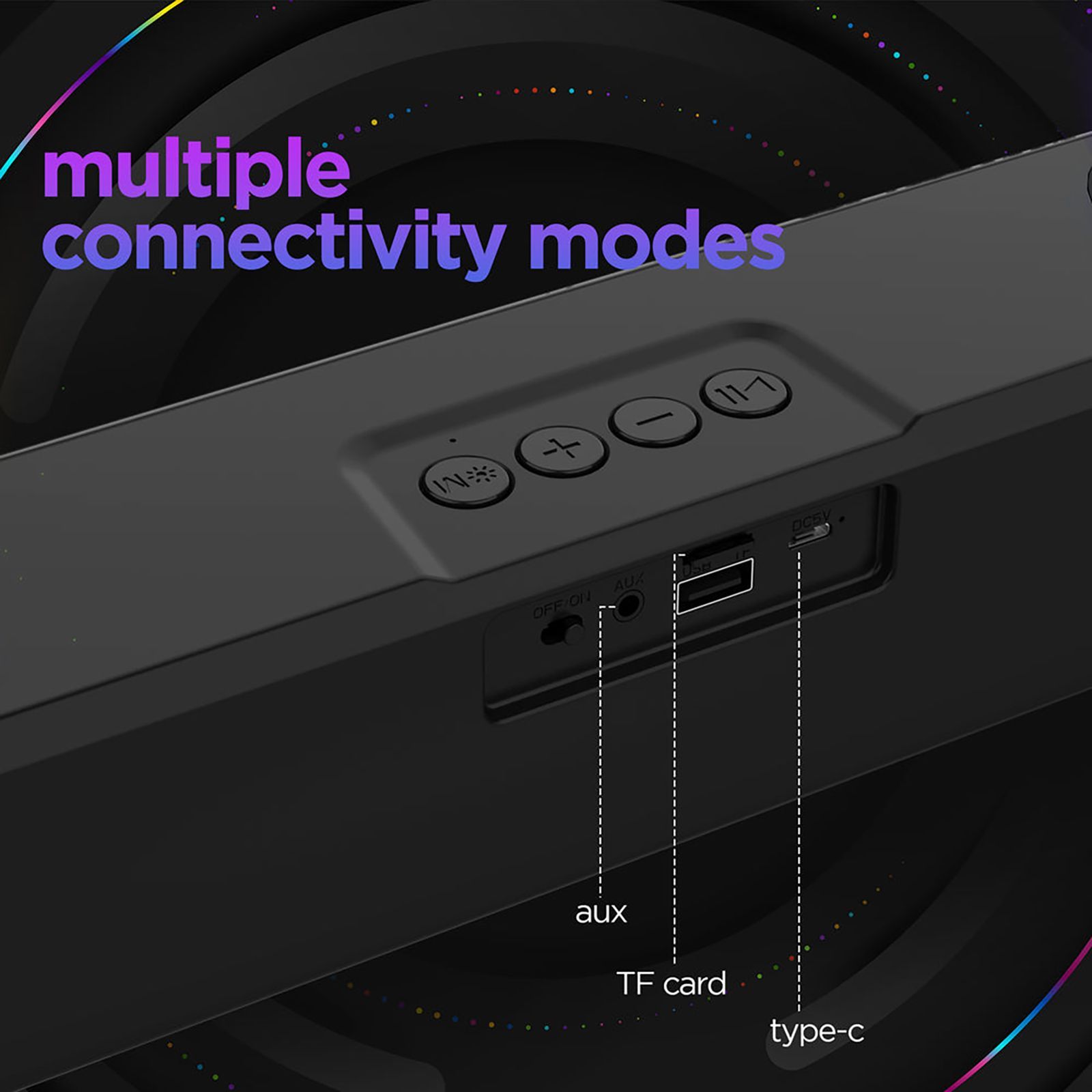 Nu Republic Party Box 16 16W Bluetooth Soundbar ( 360 Degree Surround Sound, 2.0 Channel, Black)_8