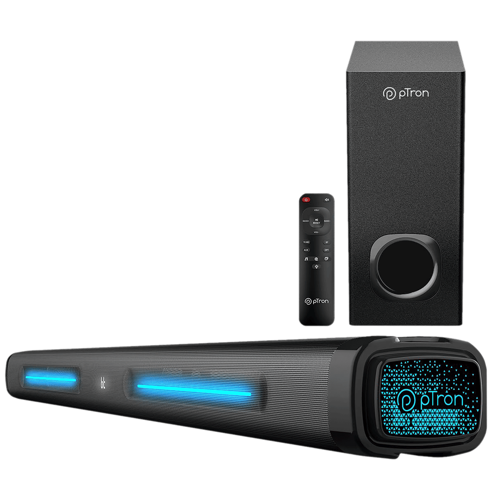 pTron Jazz Pro X1 240W Bluetooth Soundbar with Remote (Bass Boost, 2.1 Channel, Black) pTron Jazz Pro X1 240W Bluetooth Soundbar with Remote (Bass Boost, 2.1 Channel, Black)_1