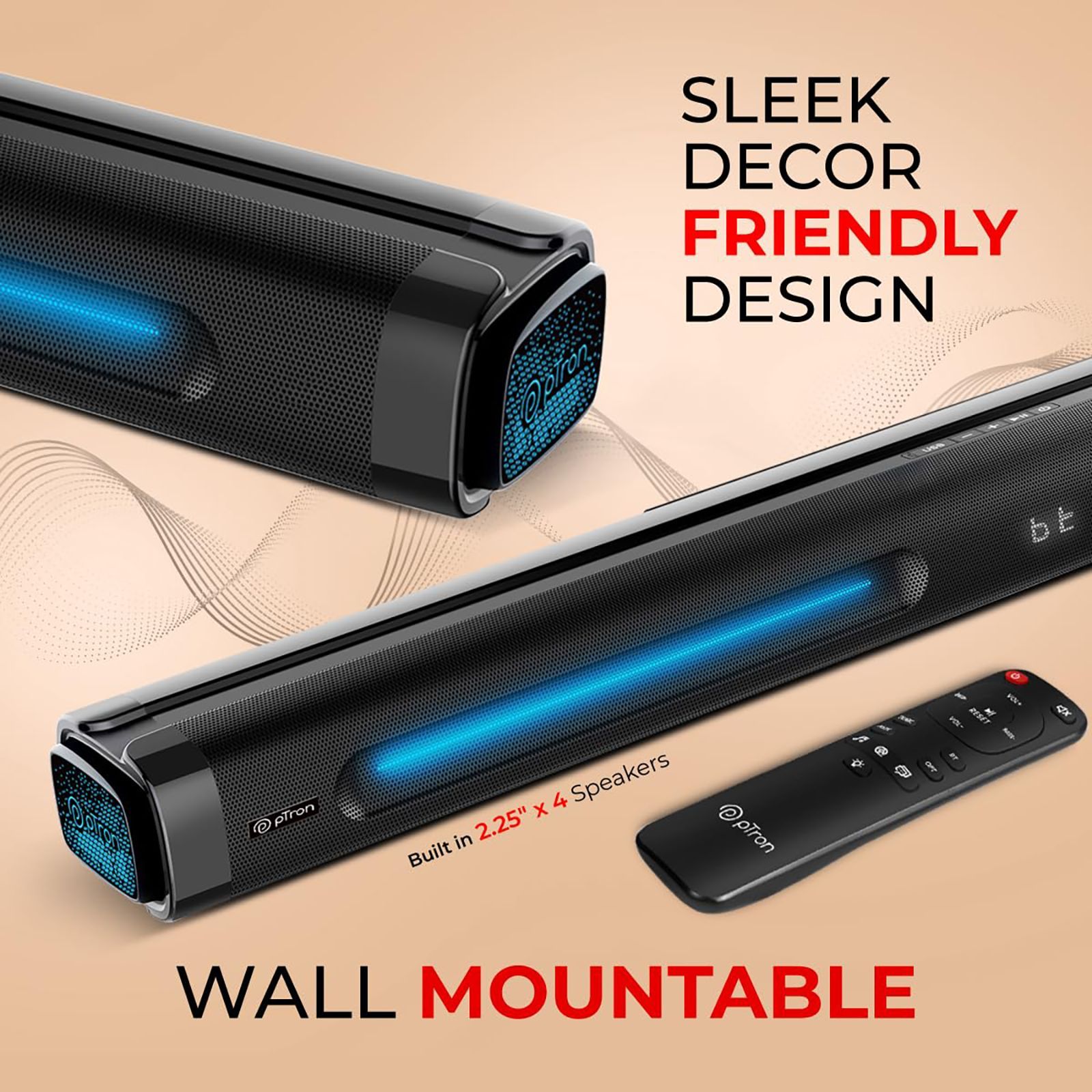 pTron Jazz Pro X1 240W Bluetooth Soundbar with Remote (Bass Boost, 2.1 Channel, Black) pTron Jazz Pro X1 240W Bluetooth Soundbar with Remote (Bass Boost, 2.1 Channel, Black)_7