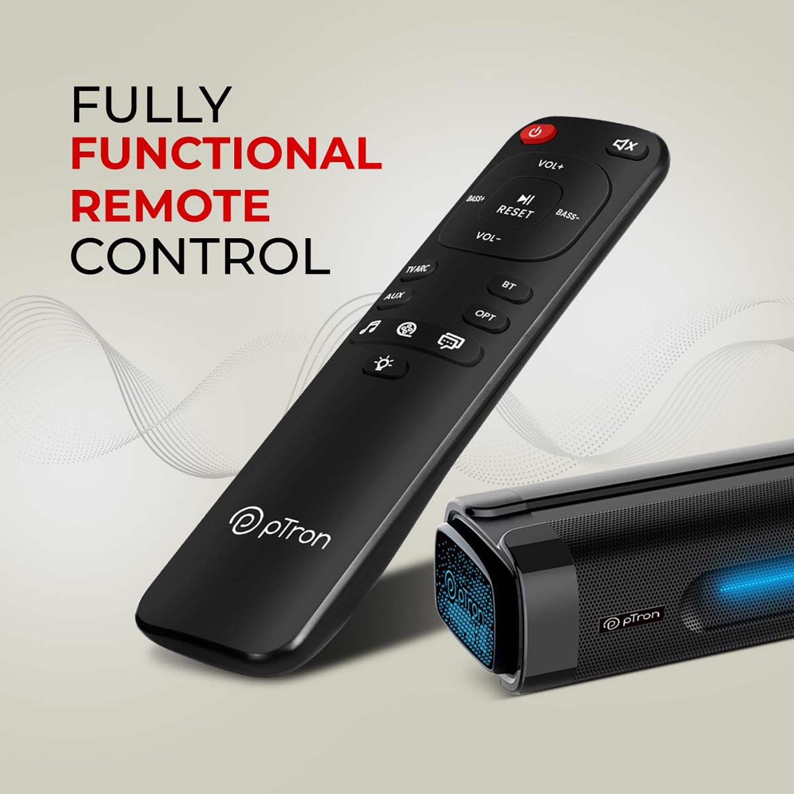 pTron Jazz Pro X1 240W Bluetooth Soundbar with Remote (Bass Boost, 2.1 Channel, Black) pTron Jazz Pro X1 240W Bluetooth Soundbar with Remote (Bass Boost, 2.1 Channel, Black)_10