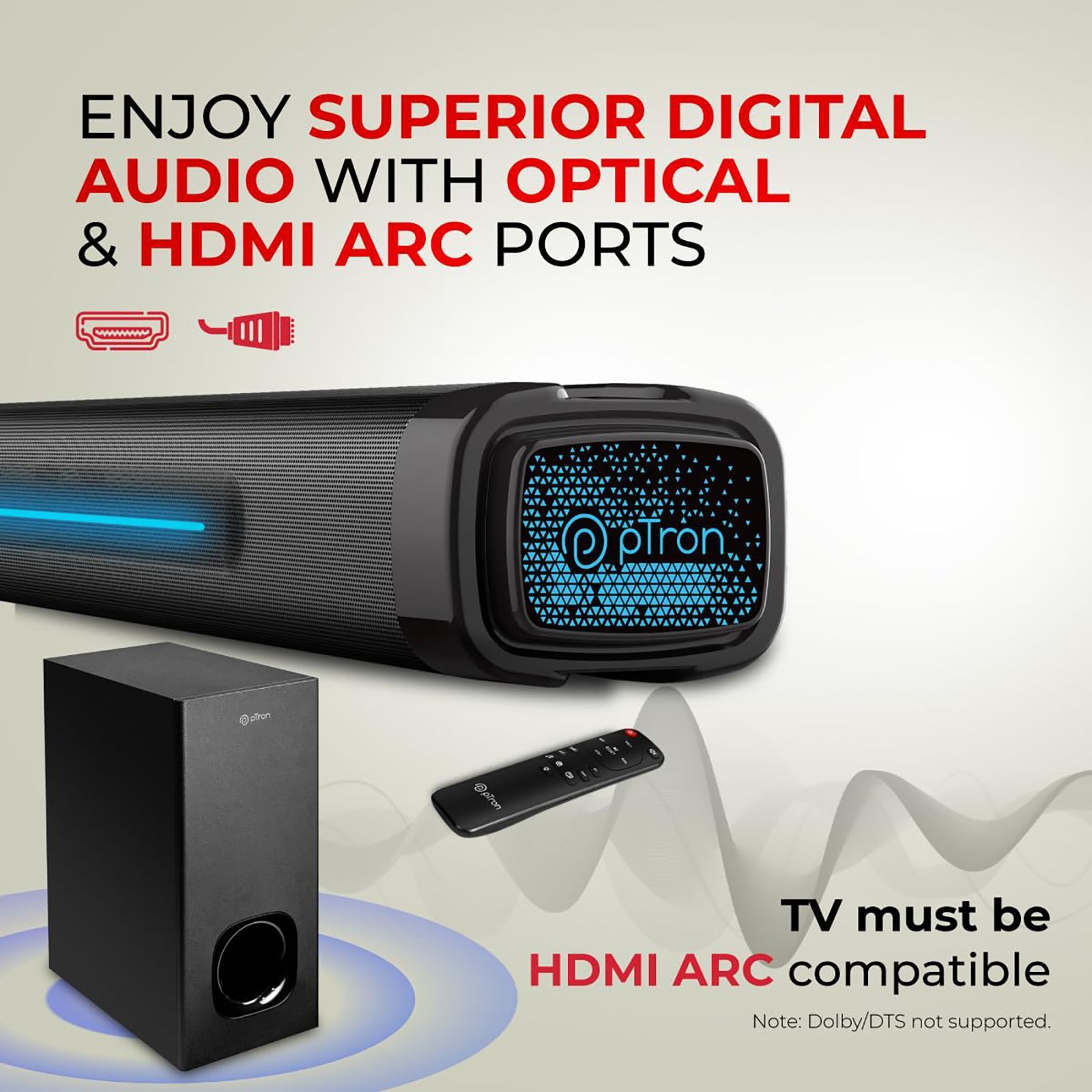 pTron Jazz Pro X1 240W Bluetooth Soundbar with Remote (Bass Boost, 2.1 Channel, Black) pTron Jazz Pro X1 240W Bluetooth Soundbar with Remote (Bass Boost, 2.1 Channel, Black)_12