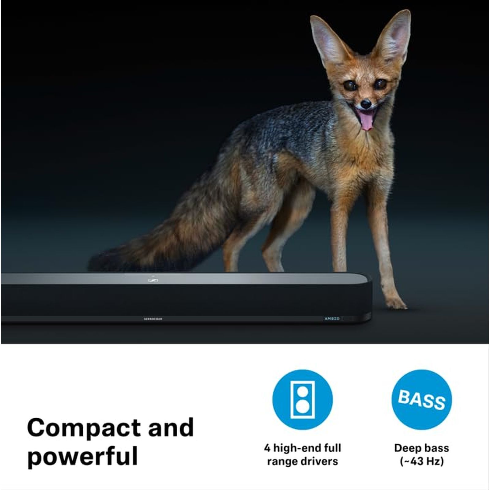 SENNHEISER AMBEO Mini 250W SoundBar with Remote (Dolby Atmos, 5.1.4 Channel, Black)_8