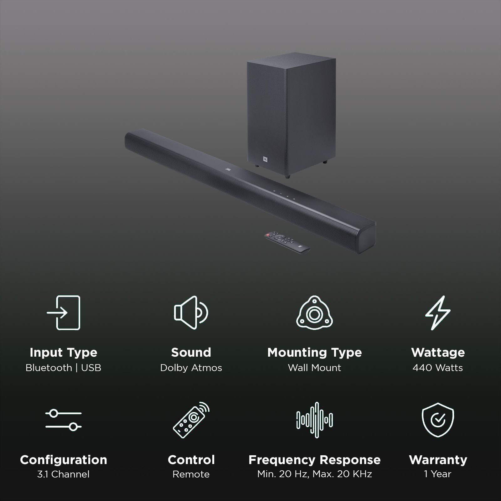 JBL CINEMA SB580 440W Bluetooth Soundbar with Remote (Virtual Dolby Atoms, 3.1 Channel, Black)_3