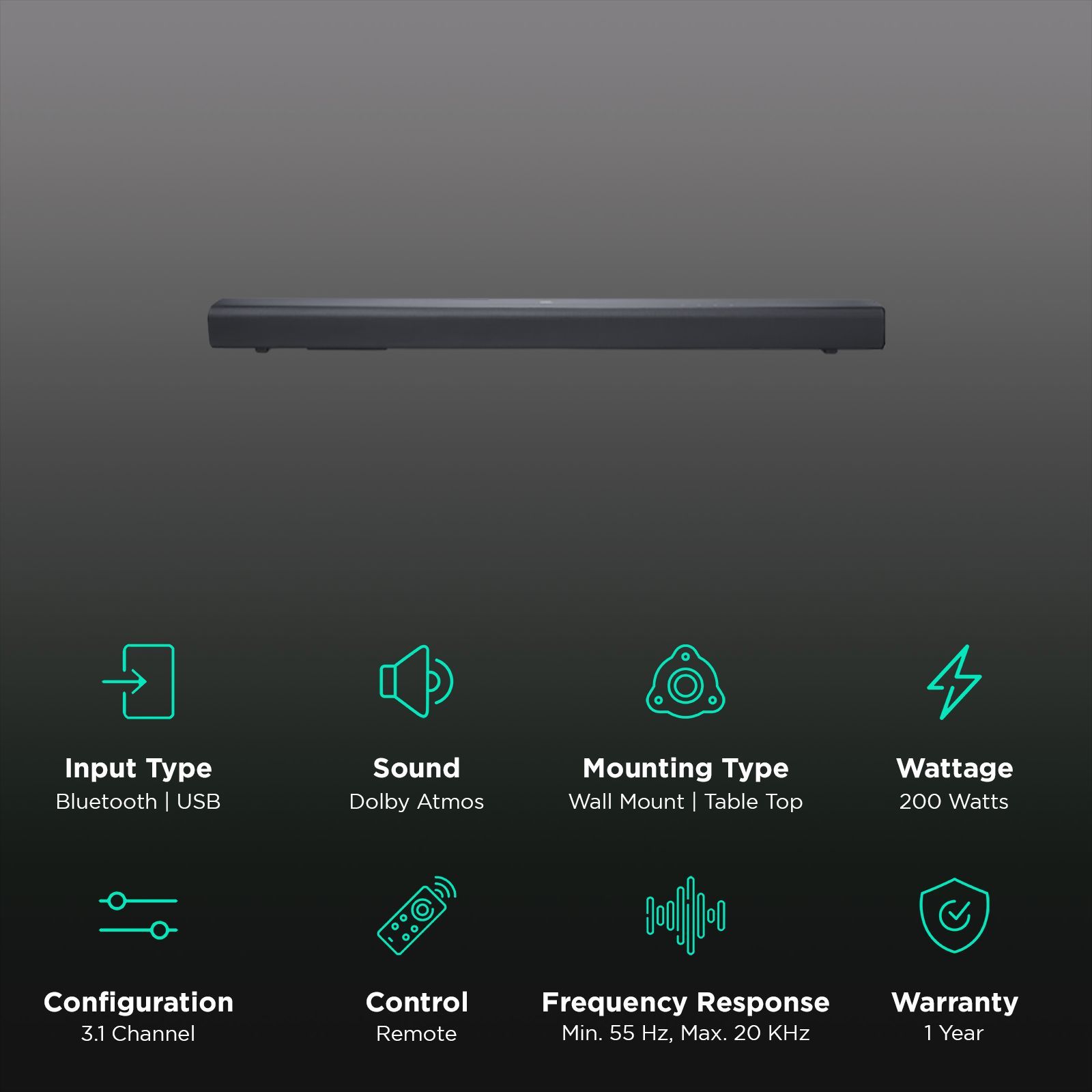 JBL Cinema SB510 200W Soundbar with Remote (Dolby Audio, 3.1 Channel, Black) JBL Cinema SB510 200W Soundbar with Remote (Dolby Audio, 3.1 Channel, Black)_3