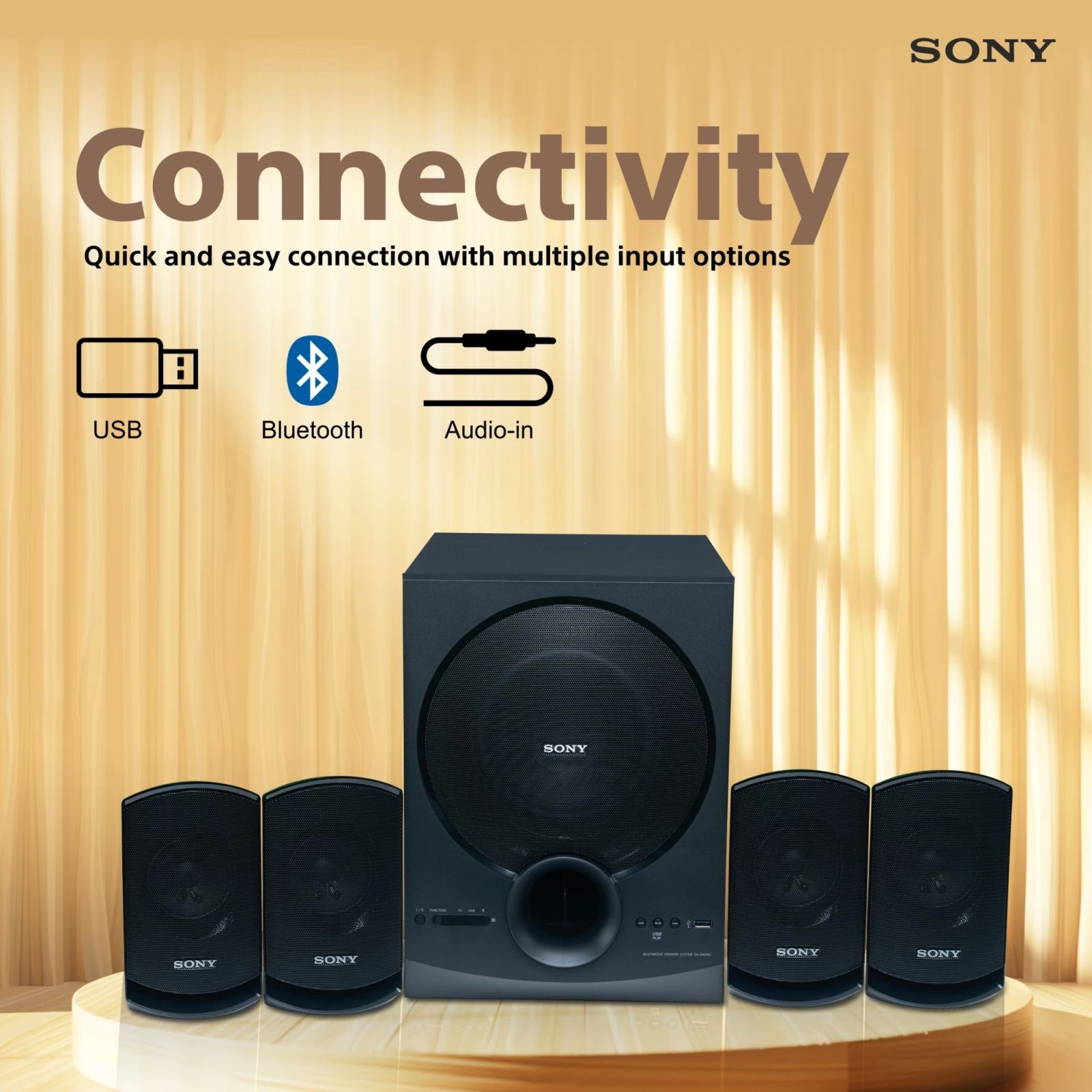 SONY SA-D40M2 100W Multimedia Speaker (Dolby Audio, 4.1 Channel, Black) SONY SA-D40M2 100W Multimedia Speaker (Dolby Audio, 4.1 Channel, Black)_7