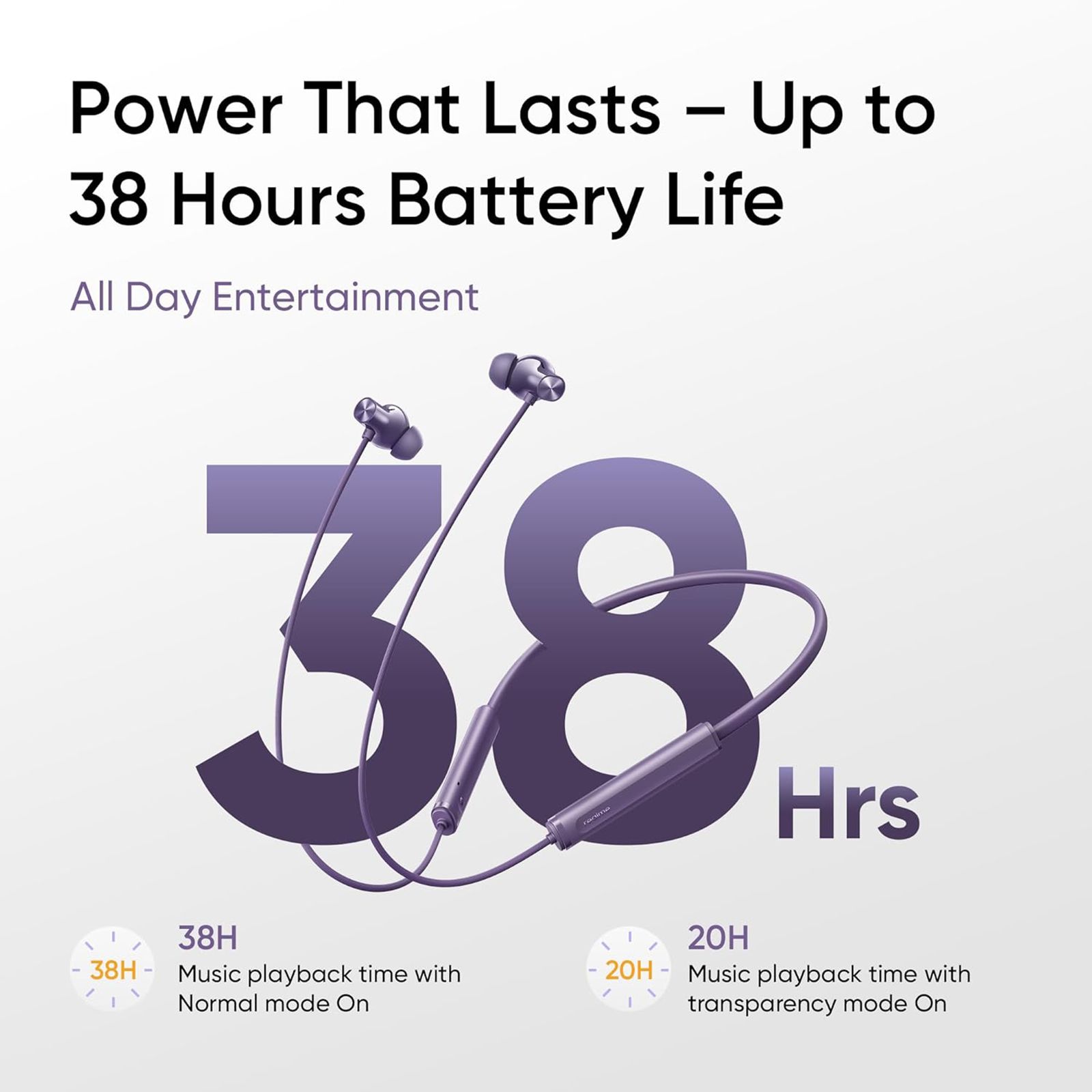  realme Buds Wireless 5 Neckband with Active Noise Cancellation (IP55 Dust & Water Resistant, Smart De-Wind Technology, Twilight Purple)_8