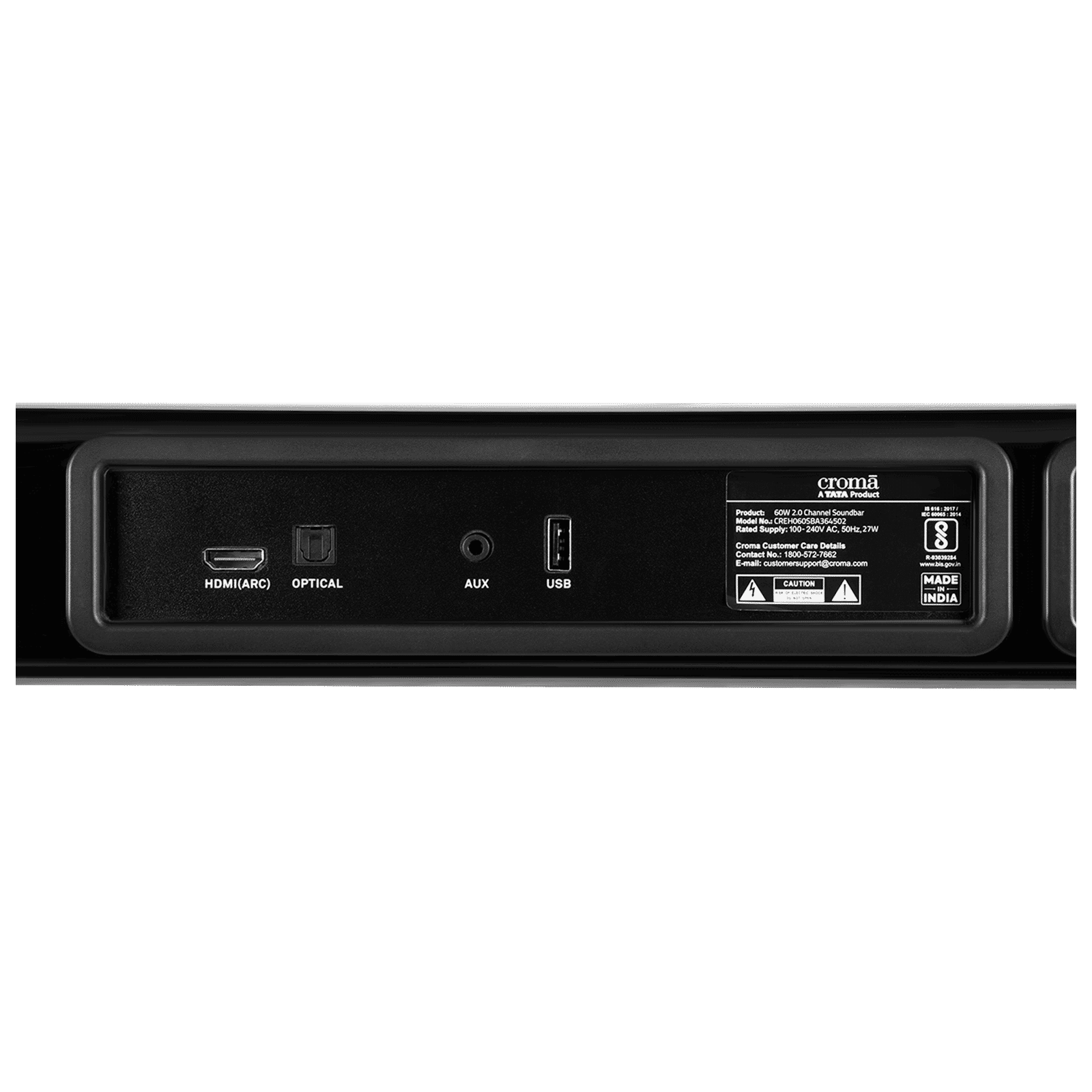 Croma 60W Bluetooth Soundbar with Remote Control (Stereo Sound, 2.0 Channel, Premium Black) Croma 60W Bluetooth Soundbar with Remote Control (Stereo Sound, 2.0 Channel, Premium Black)_12