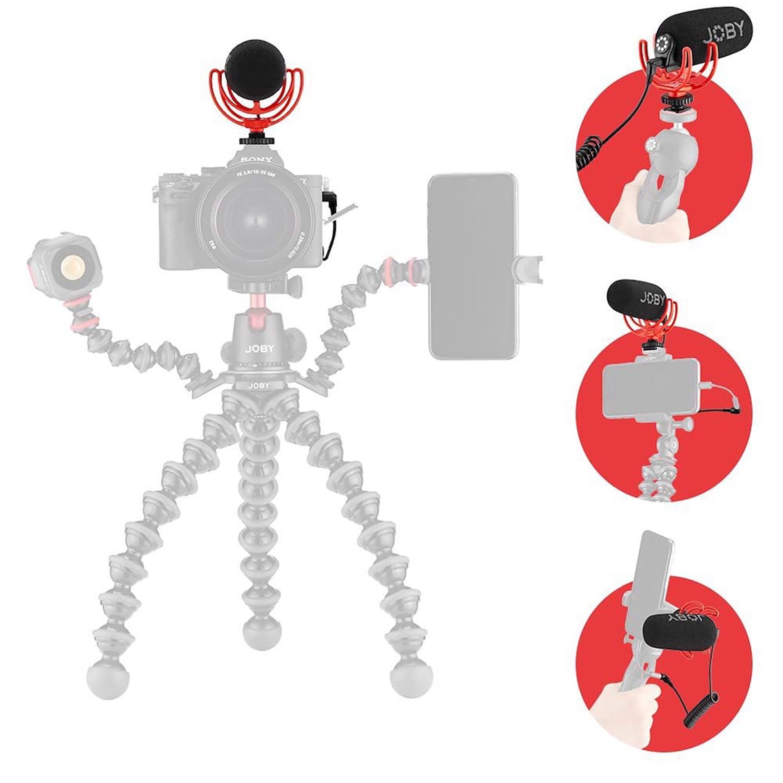 JOBY Wavo 3.5 Jack Wired Microphone with Wide Frequency Response Range (Black & Red)_11