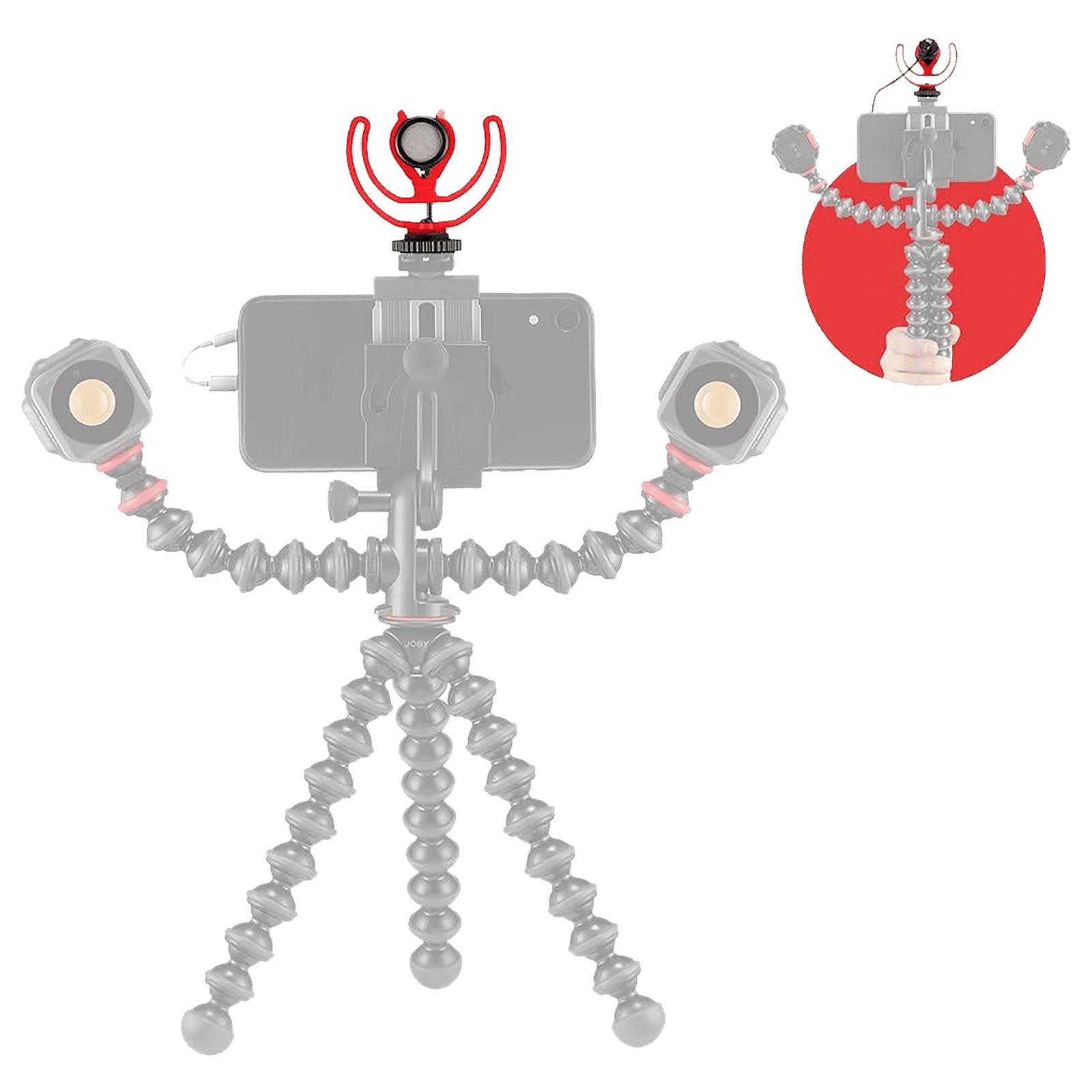 JOBY Wavo 3.5 Jack Wired Microphone with Safety Locking Disk (Black & Red)_7