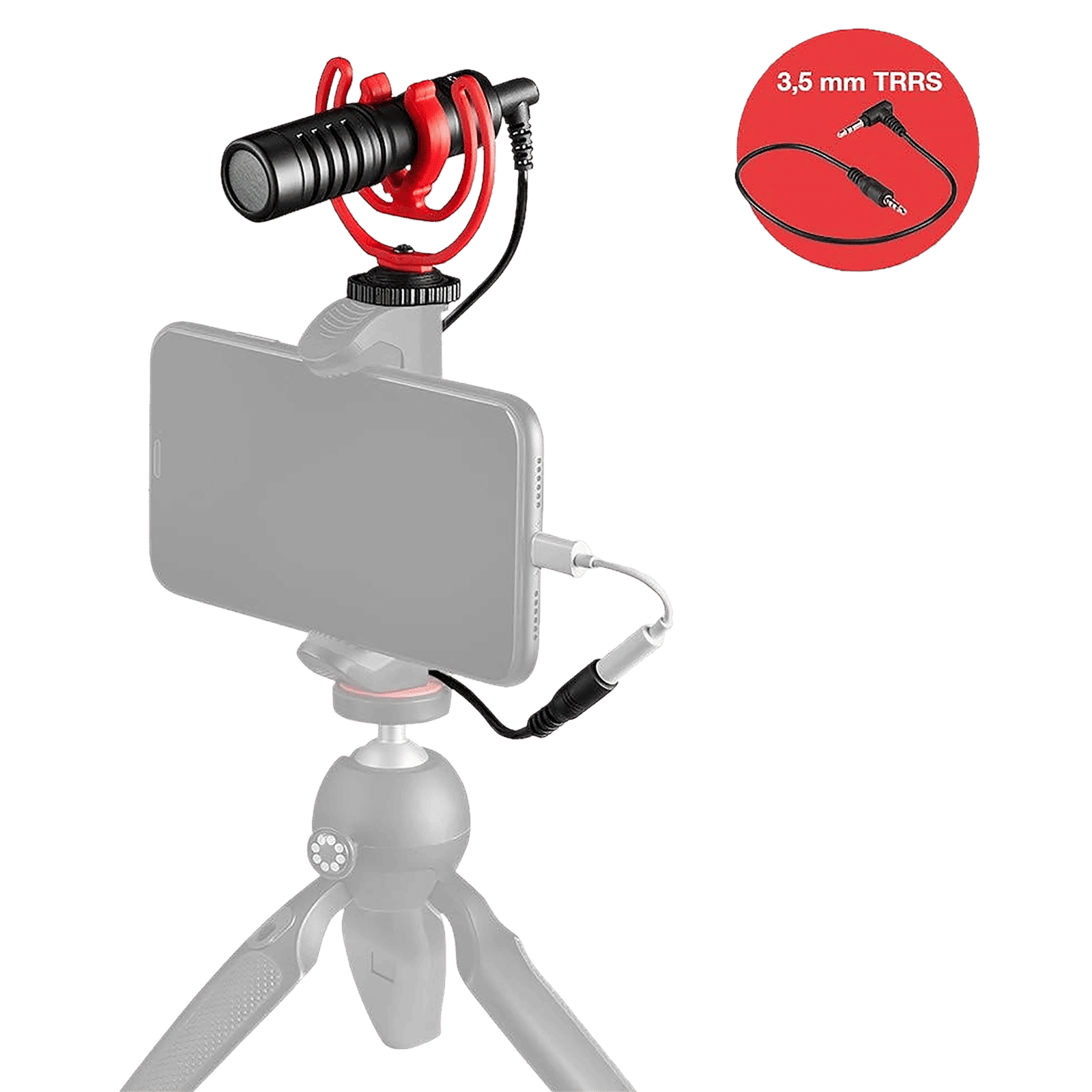 JOBY Wavo 3.5 Jack Wired Microphone with Safety Locking Disk (Black & Red)_9