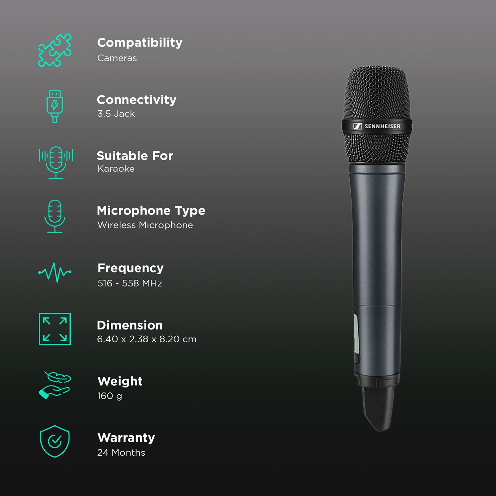 SENNHEISER EW 135P G4-A 3.5 Jack Wireless Microphone with Clip on Mic (Black)_2