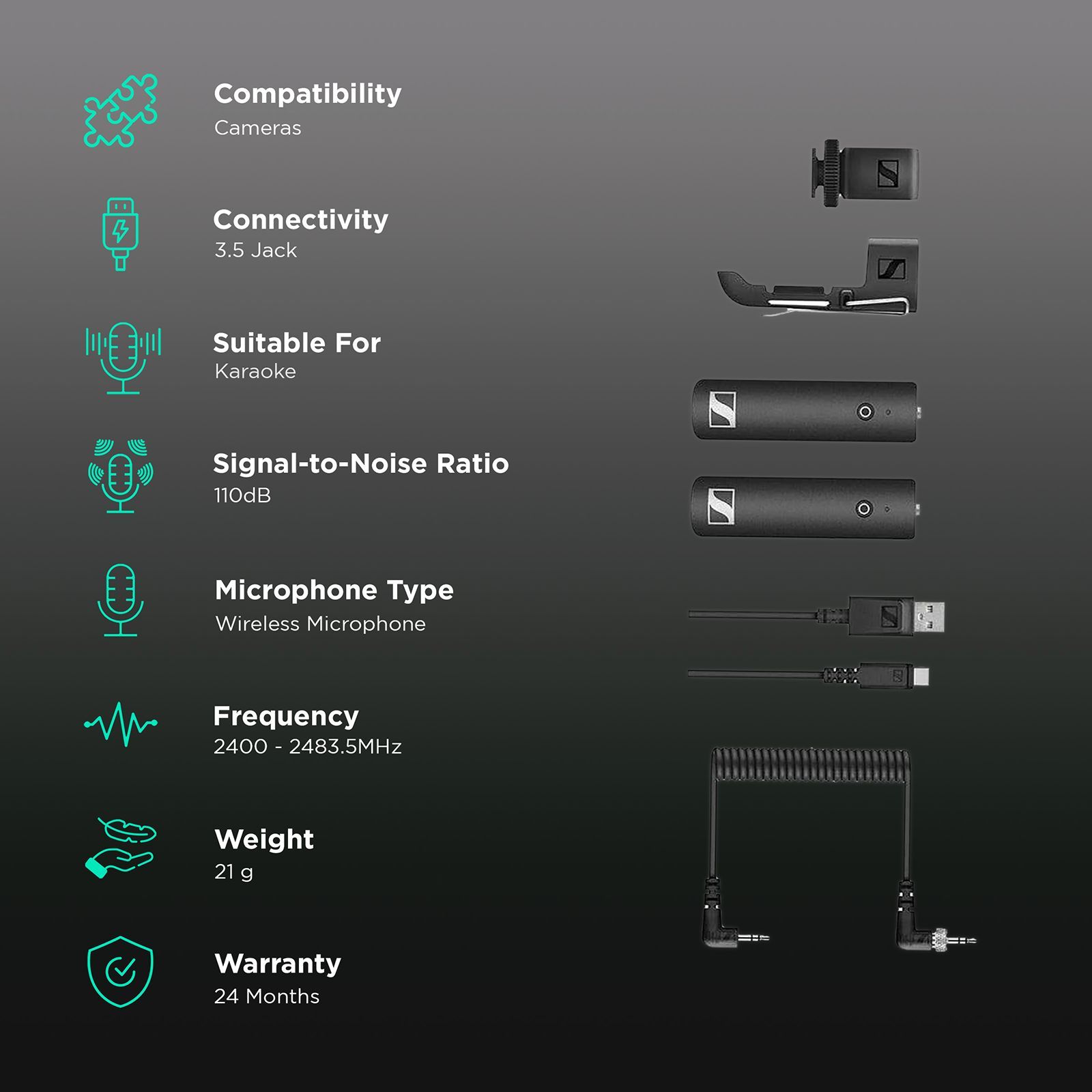 SENNHEISER XSW-D 3.5 Jack Wireless Microphone with Clip on Mic (Black)_2
