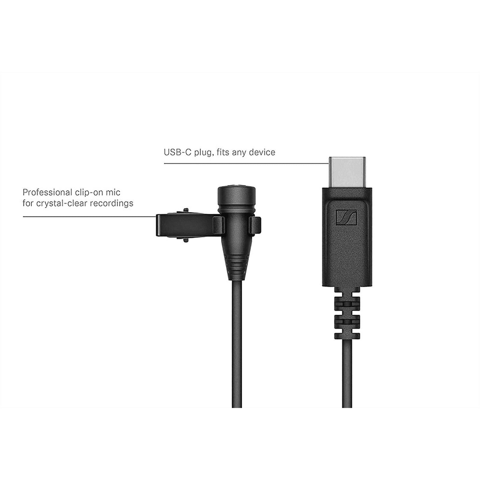 SENNHEISER XS Lav Type C Wired Microphone with Clip on Mic (Black) SENNHEISER XS Lav Type C Wired Microphone with Clip on Mic (Black)_8