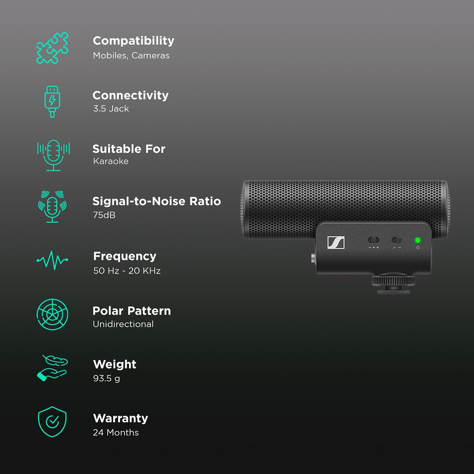 SENNHEISER MKE 400 3.5 Jack Wired Microphone with Internal Suspension Mount (Black)_2