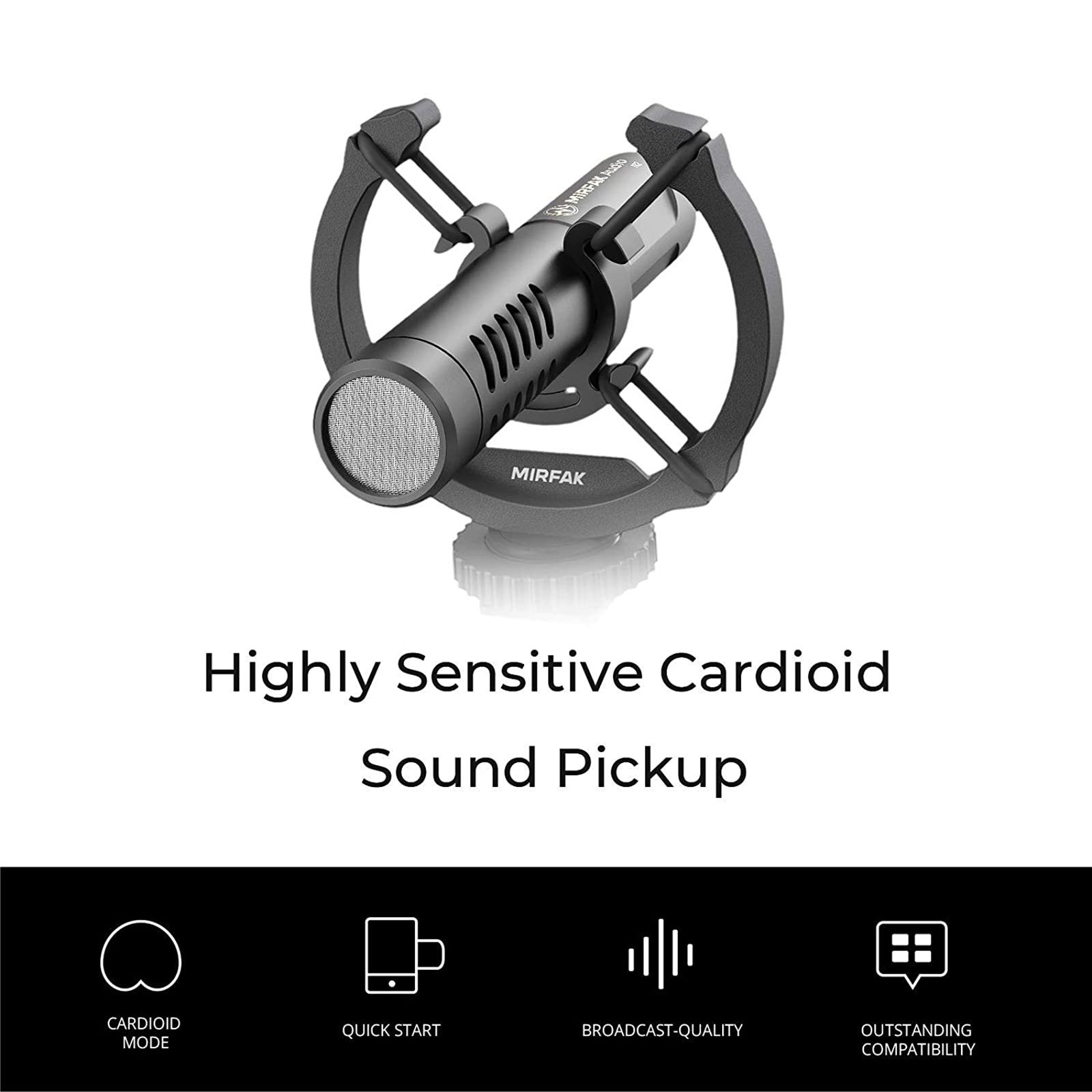 MIRFAK N2 3.5 Jack Wired Microphone with Cardioid Sound (Black)_9