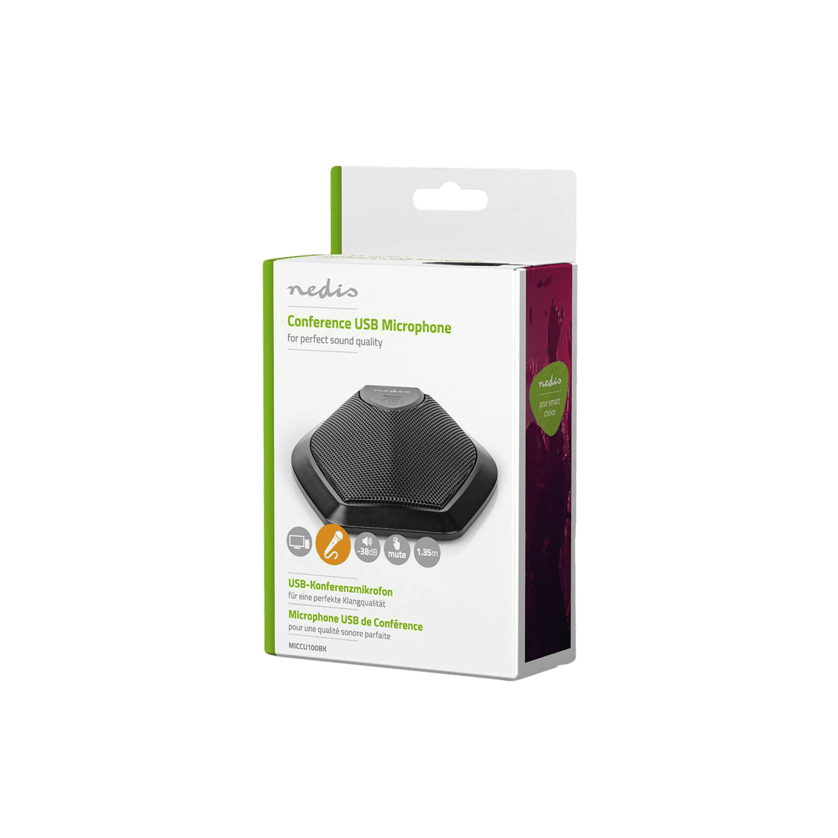 nedis Hanging Wired Microphone (Built-In Filter Sponge, MICCU100BK, Black)_8