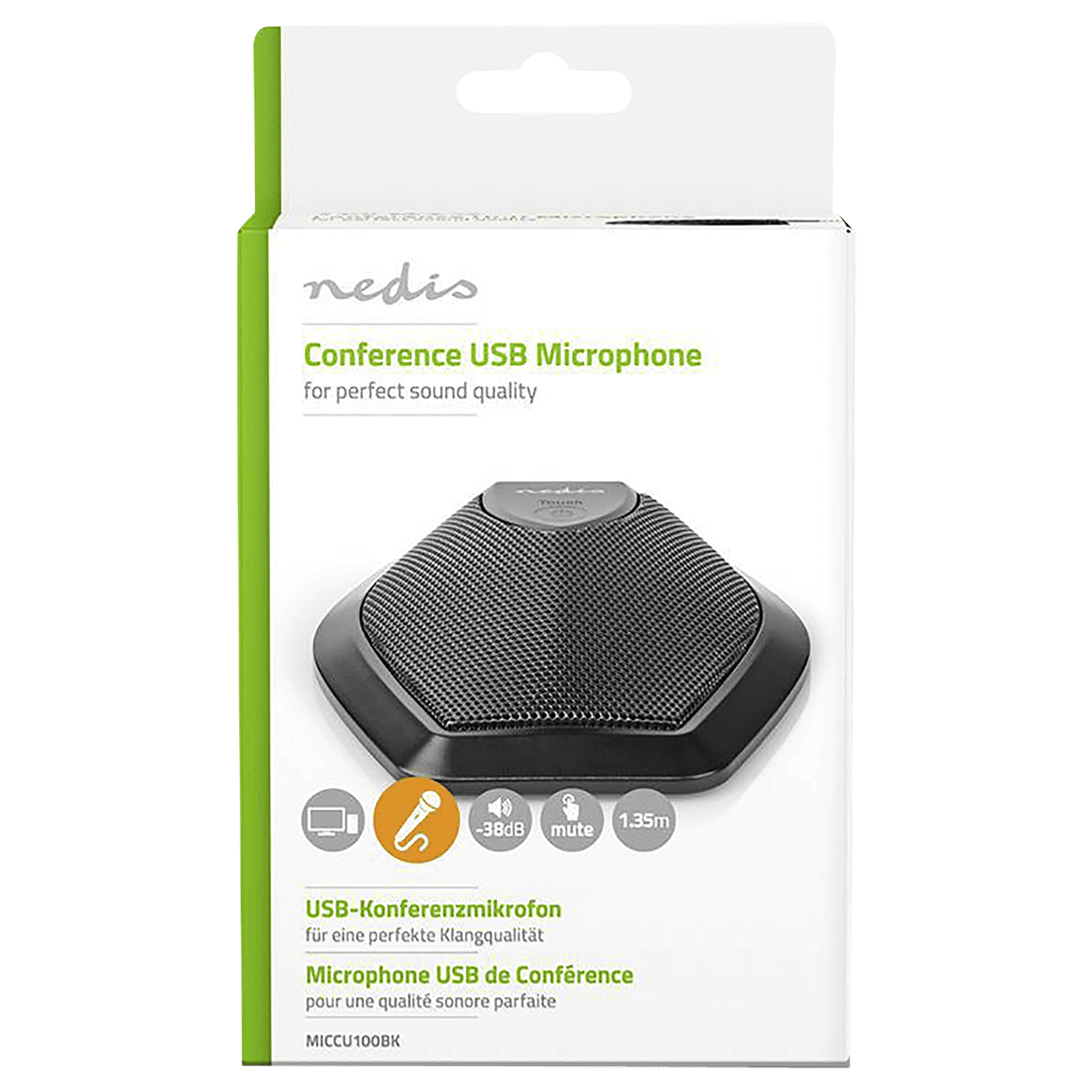 nedis Hanging Wired Microphone (Built-In Filter Sponge, MICCU100BK, Black)_10