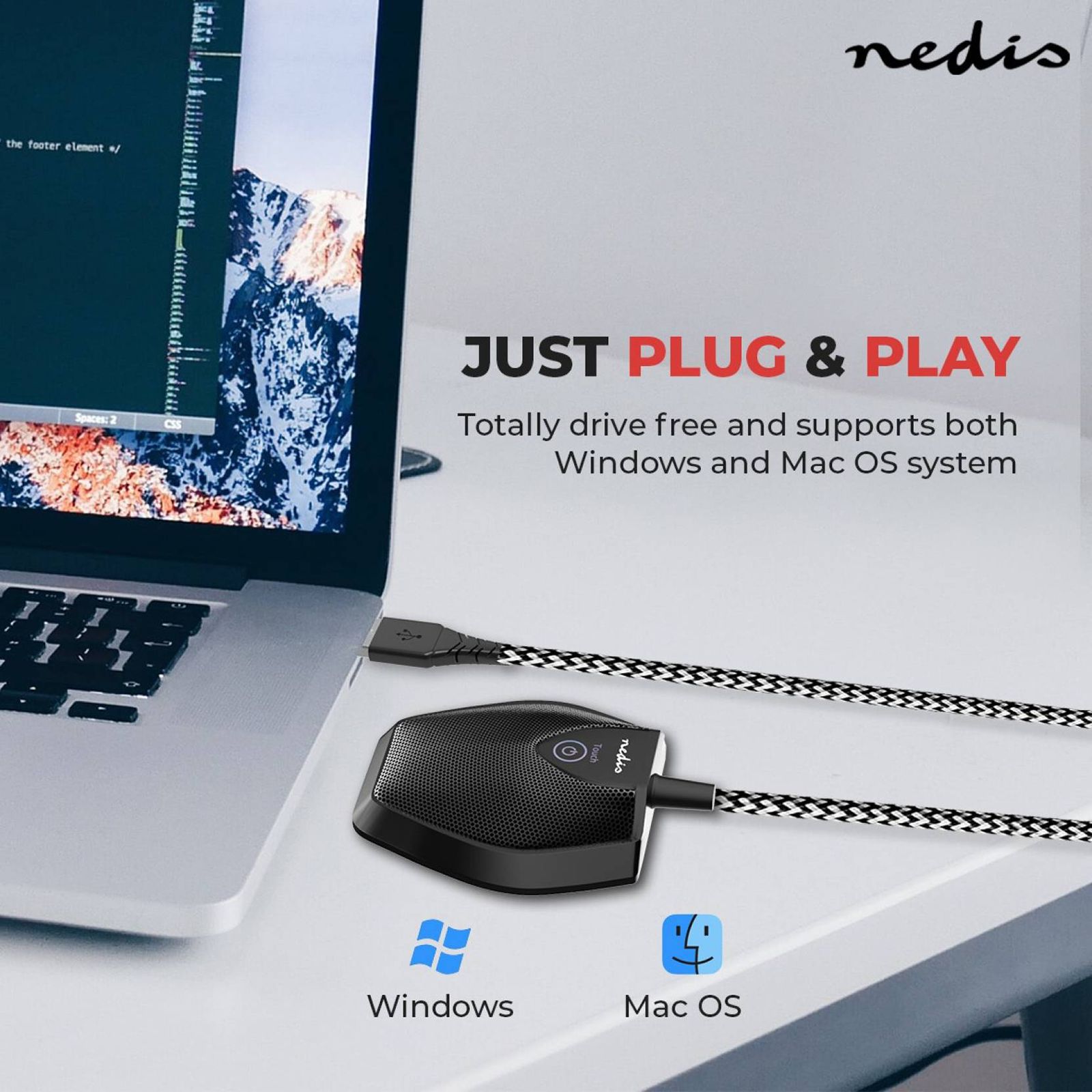 nedis Hanging Wired Microphone (Built-In Filter Sponge, MICCU100BK, Black)_13