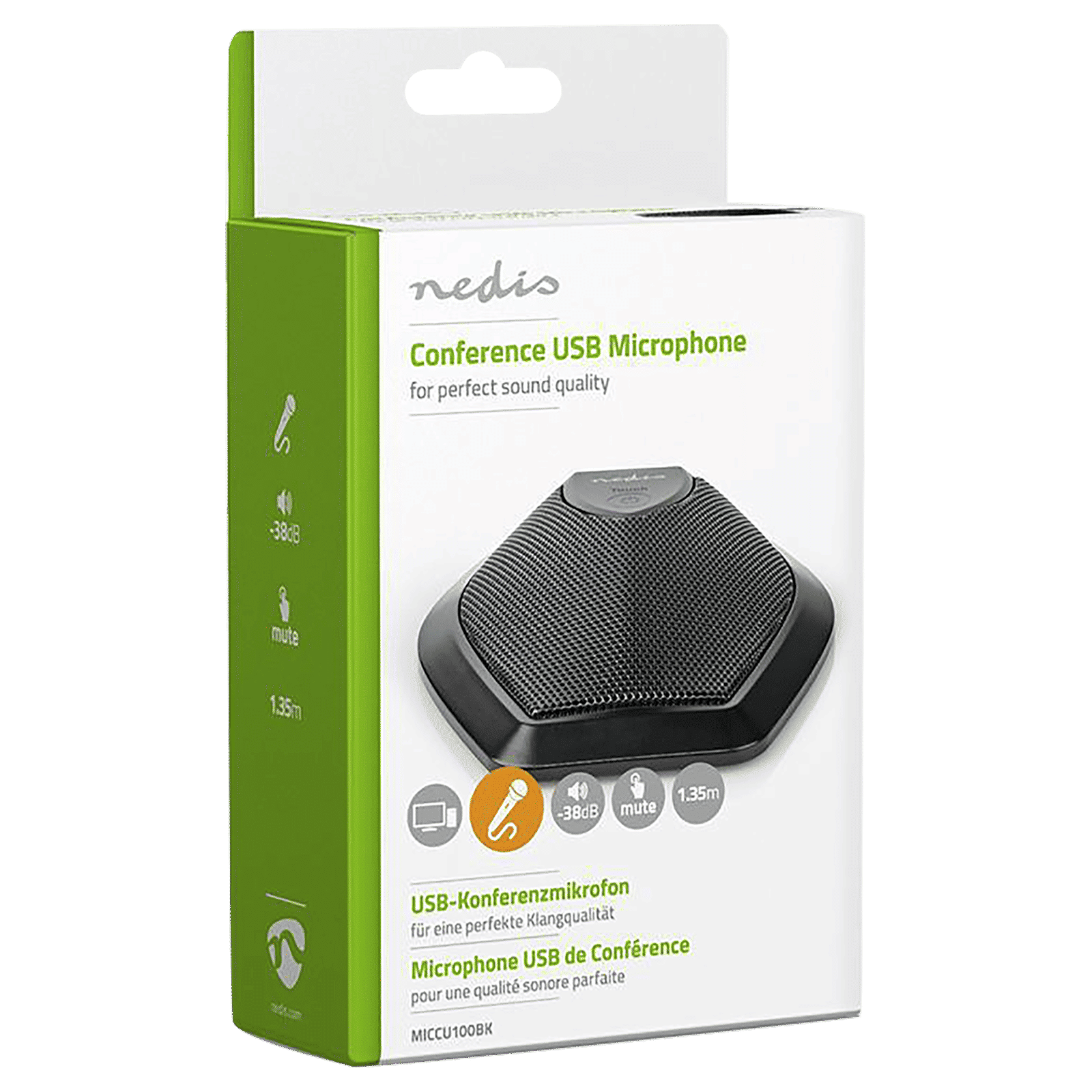 nedis Hanging Wired Microphone (Built-In Filter Sponge, MICCU100BK, Black)_14