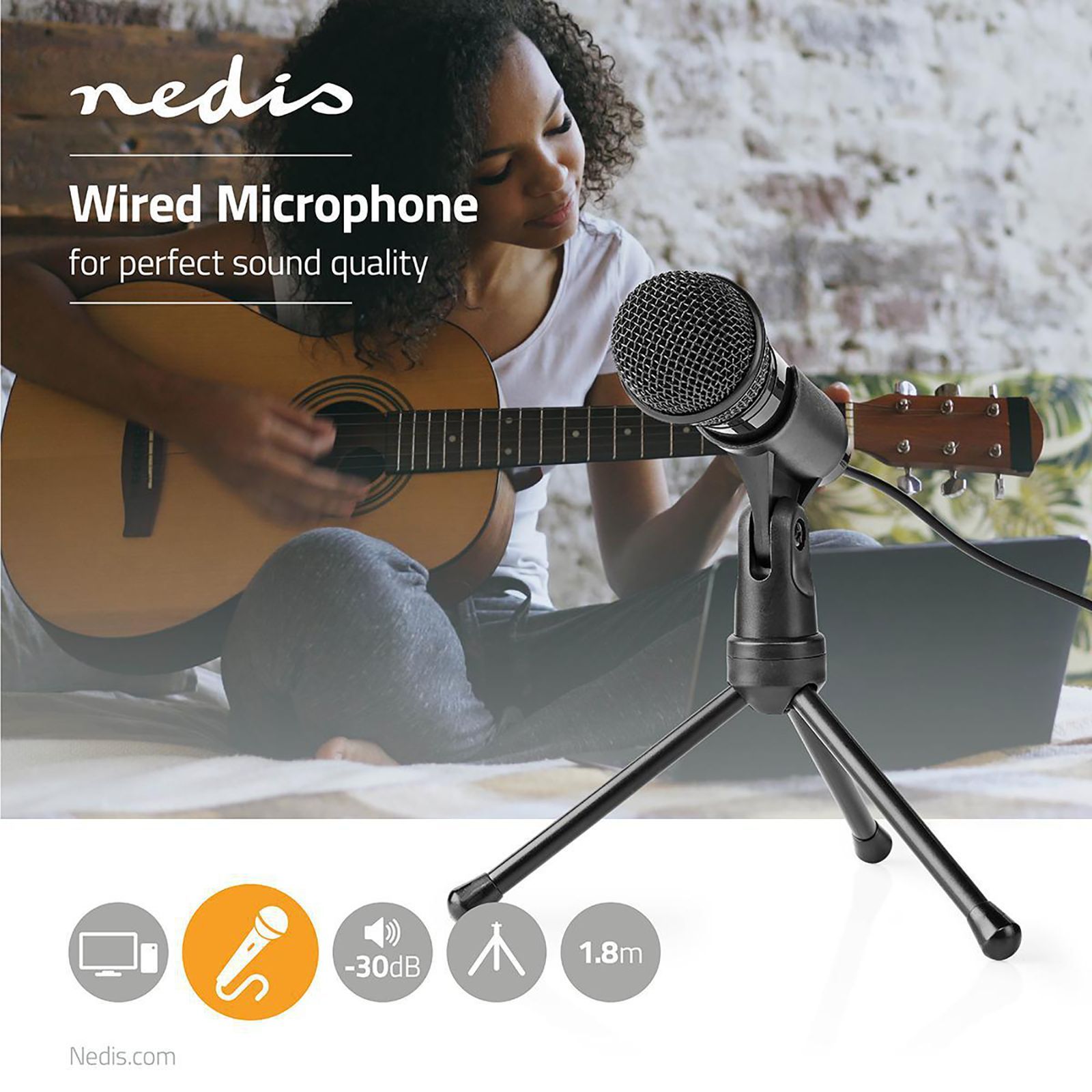 nedis Gooseneck Wired Condenser Microphone (Super Versatile, MICTJ100BK, Black)_9