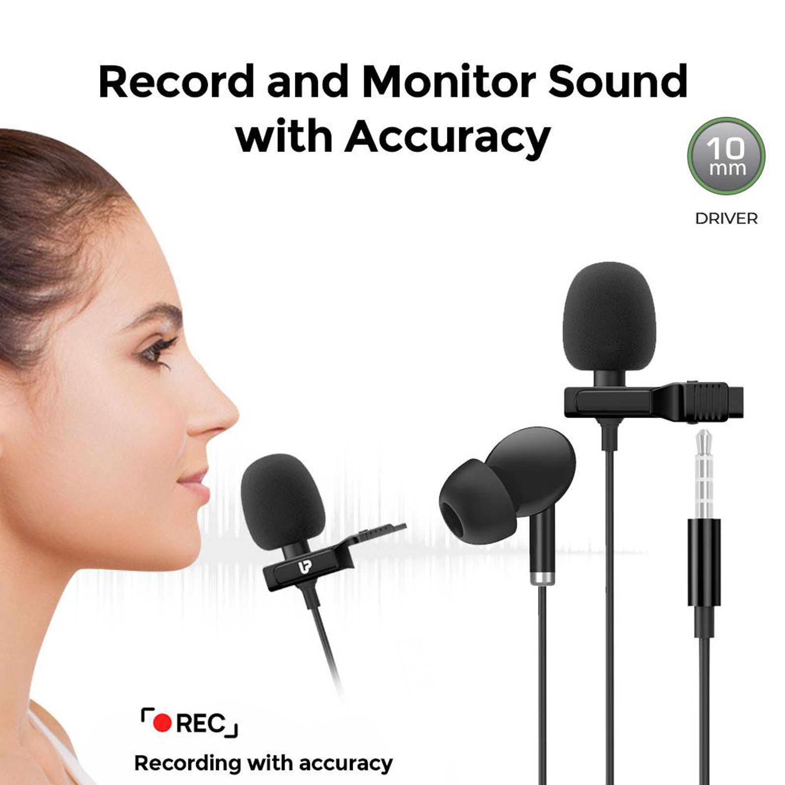 ultraprolink ProLAV 3.5 Jack Wired Microphone with Premium Lapel Clip (Black)_3