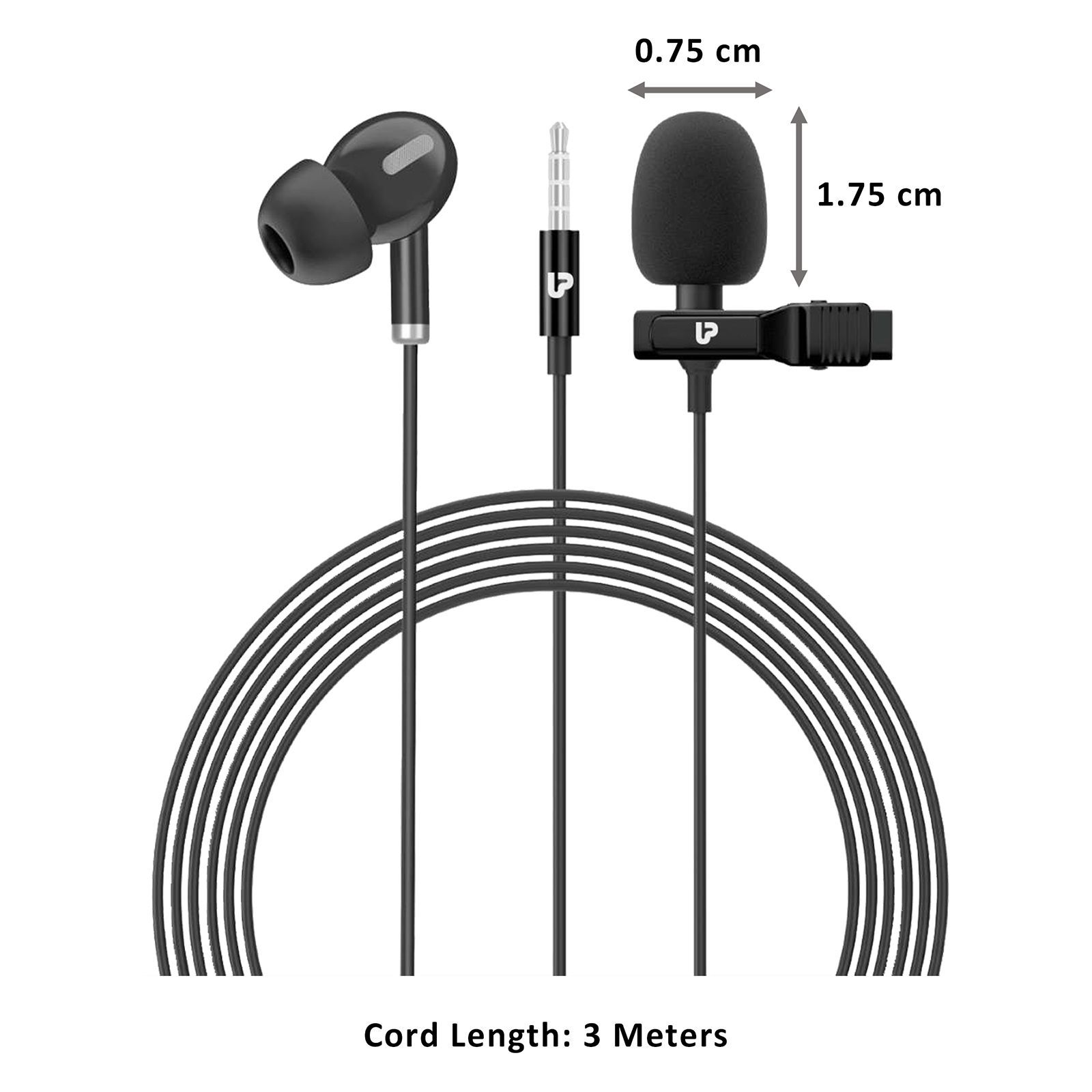 ultraprolink ProLAV 3.5 Jack Wired Microphone with Premium Lapel Clip (Black)_5
