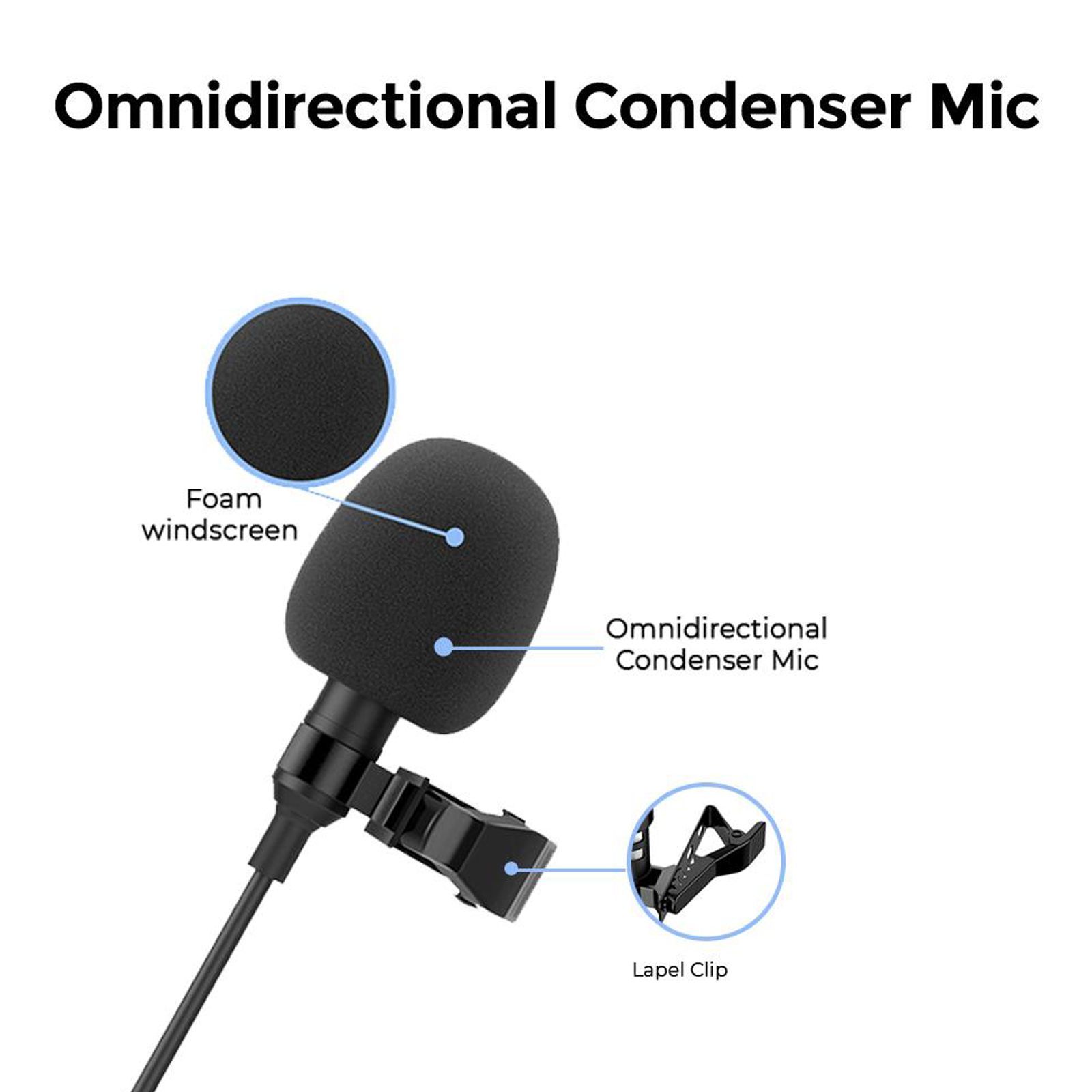 ultraprolink ProLAV 3.5 Jack Wired Microphone with Premium Lapel Clip (Black)_7