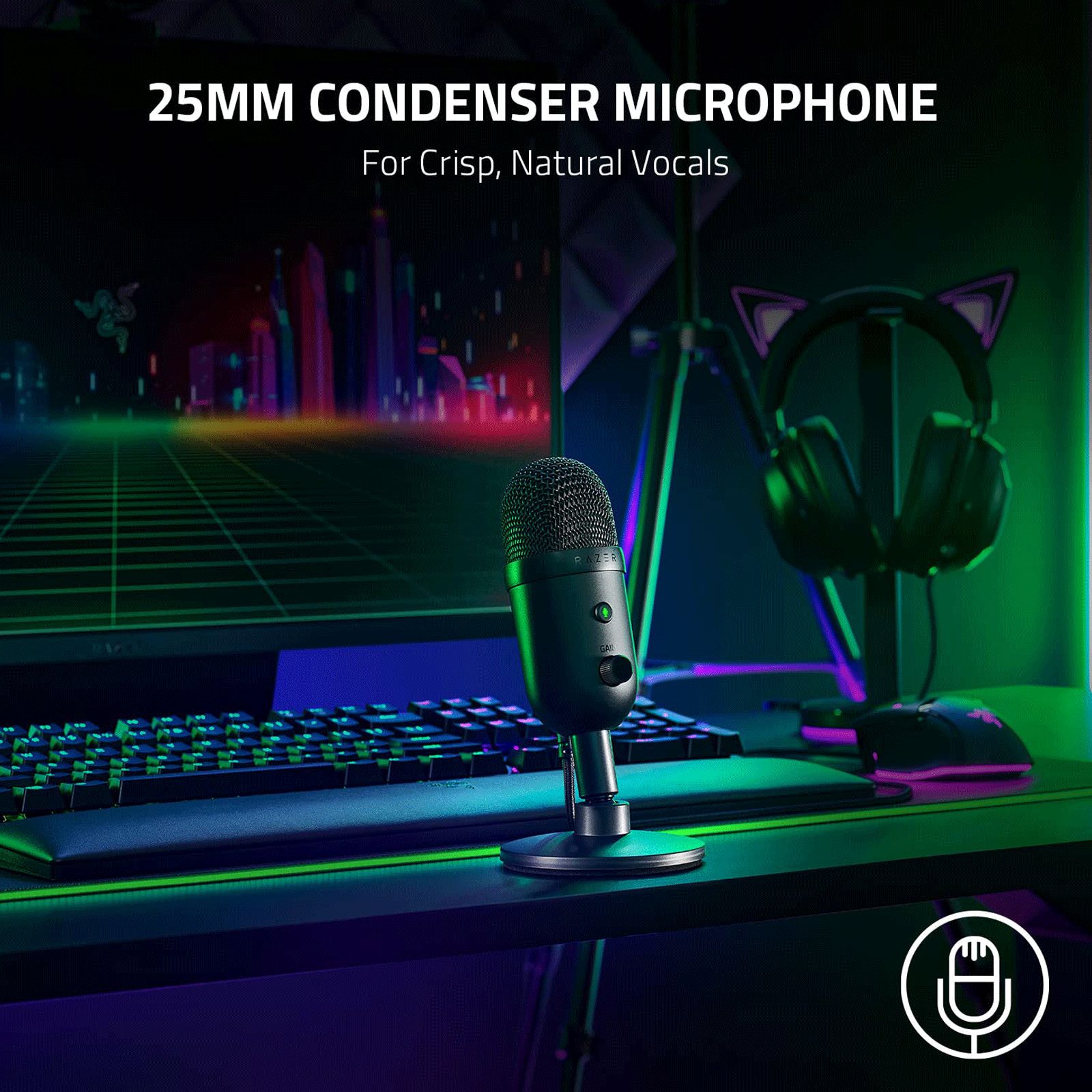 RAZER Seiren V2 X USB Wired Microphone with Digital Analogue Gain Limiter (Black) RAZER Seiren V2 X USB Wired Microphone with Digital Analogue Gain Limiter (Black)_8