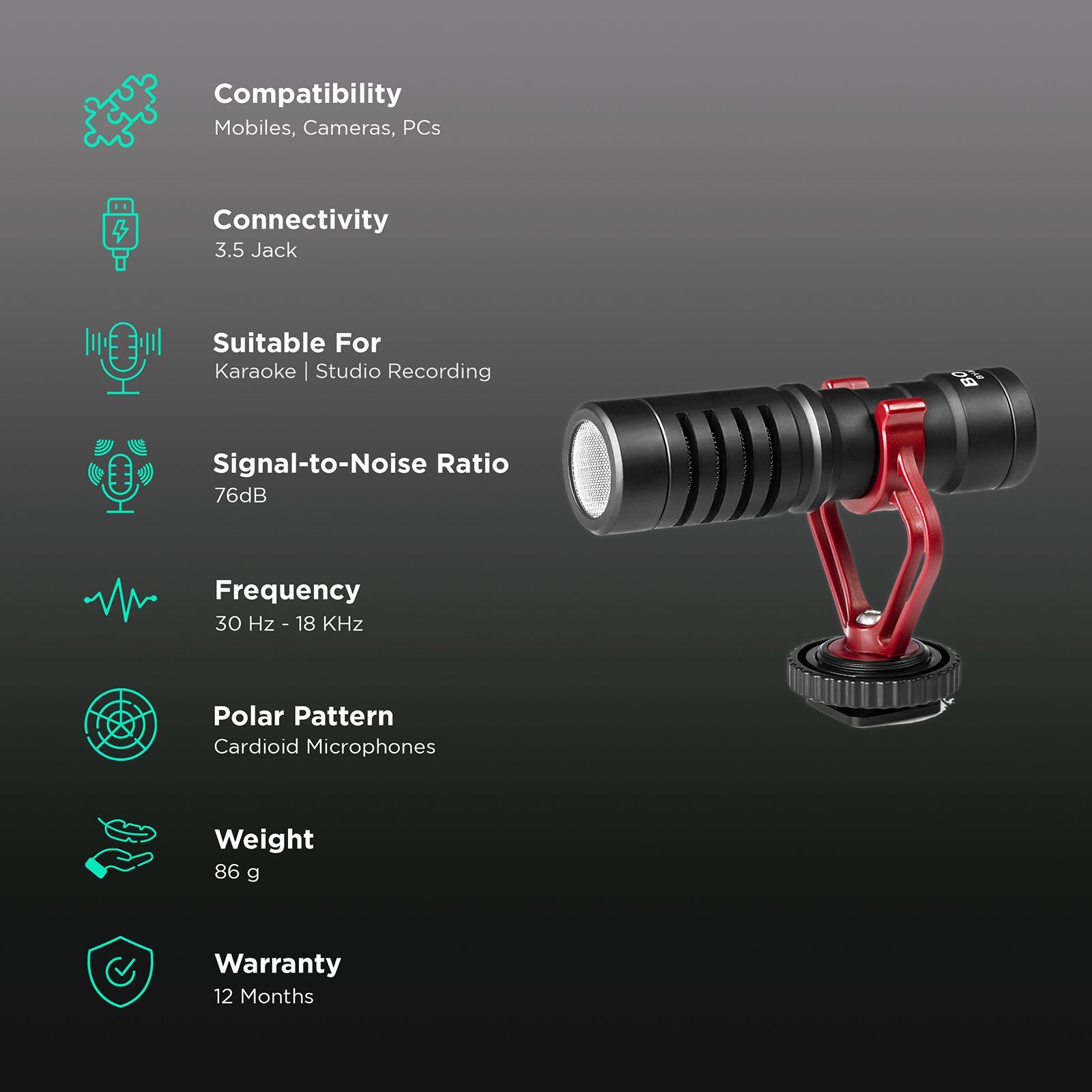 Boya 3.5 Jack Wired Microphone with Noise Cancellation (Black) Boya 3.5 Jack Wired Microphone with Noise Cancellation (Black)_2