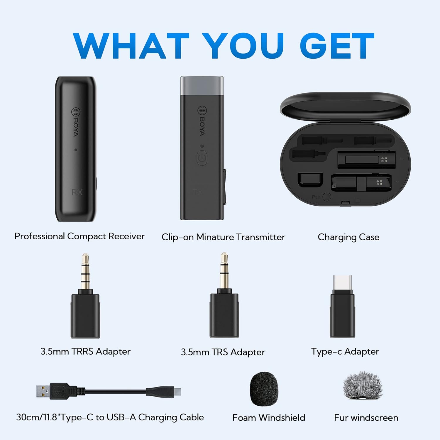 Boya Type C & 3.5 Jack Wireless Microphone with 2.4GHz Transmission Technology (Black) Boya Type C & 3.5 Jack Wireless Microphone with 2.4GHz Transmission Technology (Black)_6