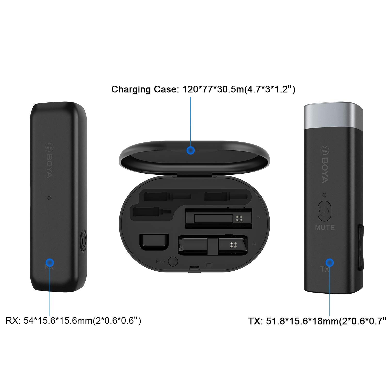 Boya Type C & 3.5 Jack Wireless Microphone with 2.4GHz Transmission Technology (Black) Boya Type C & 3.5 Jack Wireless Microphone with 2.4GHz Transmission Technology (Black)_12