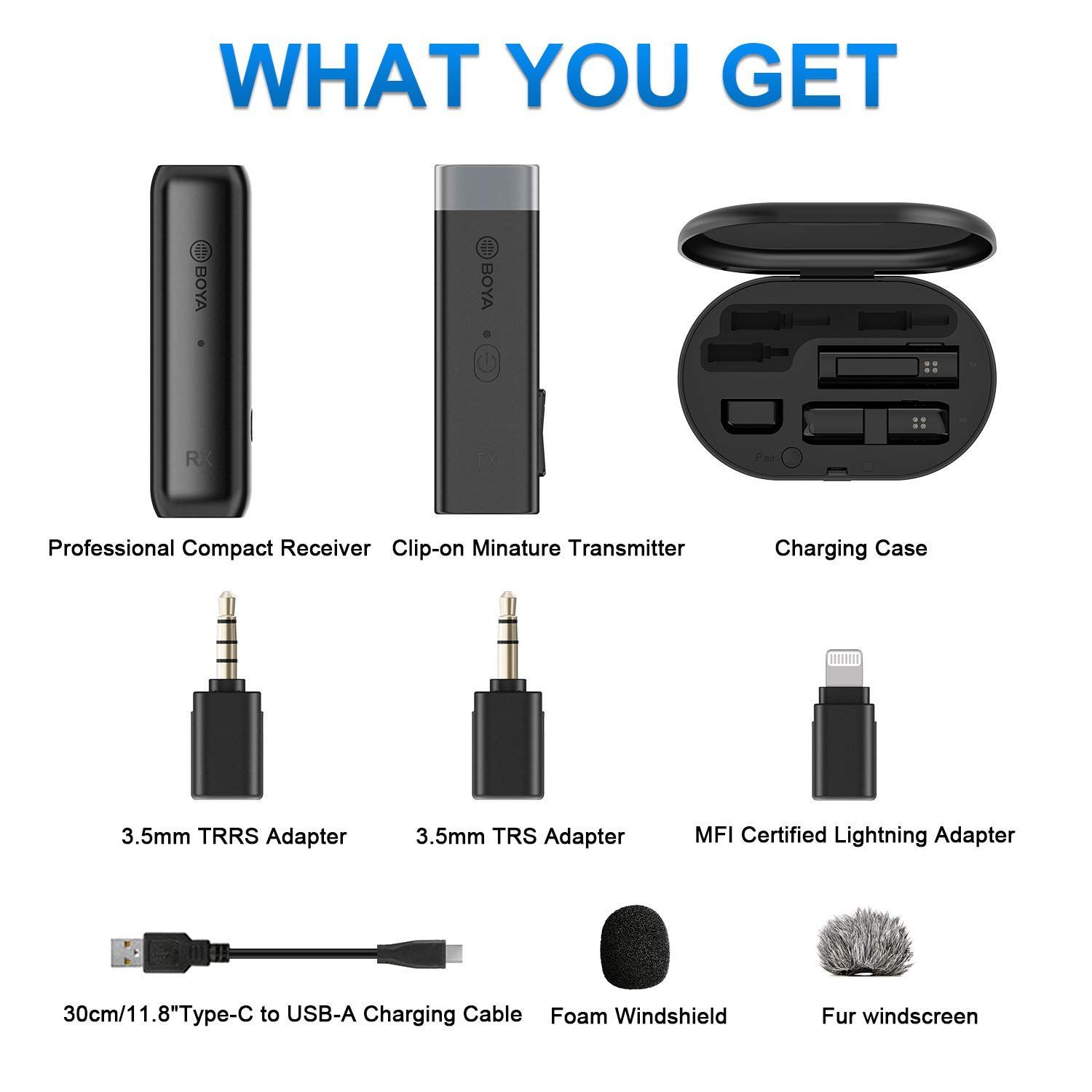 Boya Type C & 3.5 Jack Wireless Microphone with 2.4GHz Transmission Technology (Black) Boya Type C & 3.5 Jack Wireless Microphone with 2.4GHz Transmission Technology (Black)_13