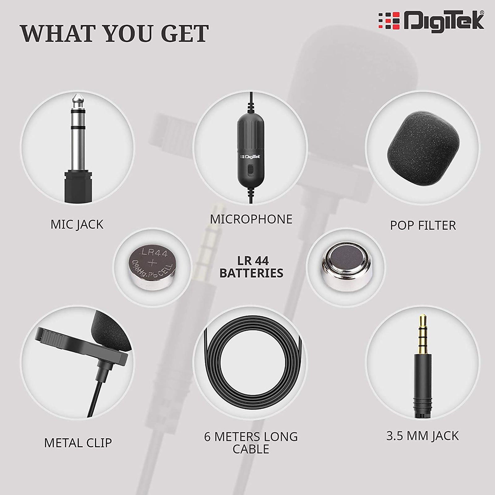 DigiTek DM-01 3.5 Jack Wired Microphone with Low Handling Noise (Black)_4