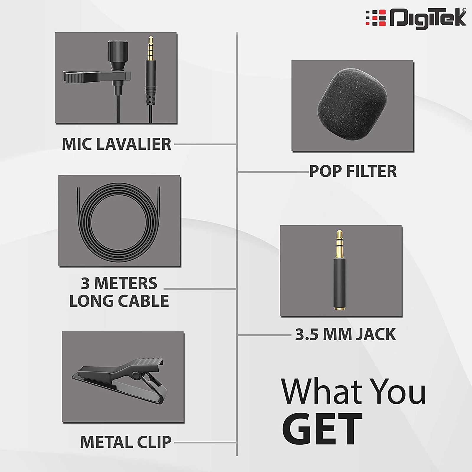 DigiTek DM-02 3.5 Jack Wired Microphone with Noise Reduction (Black)_4