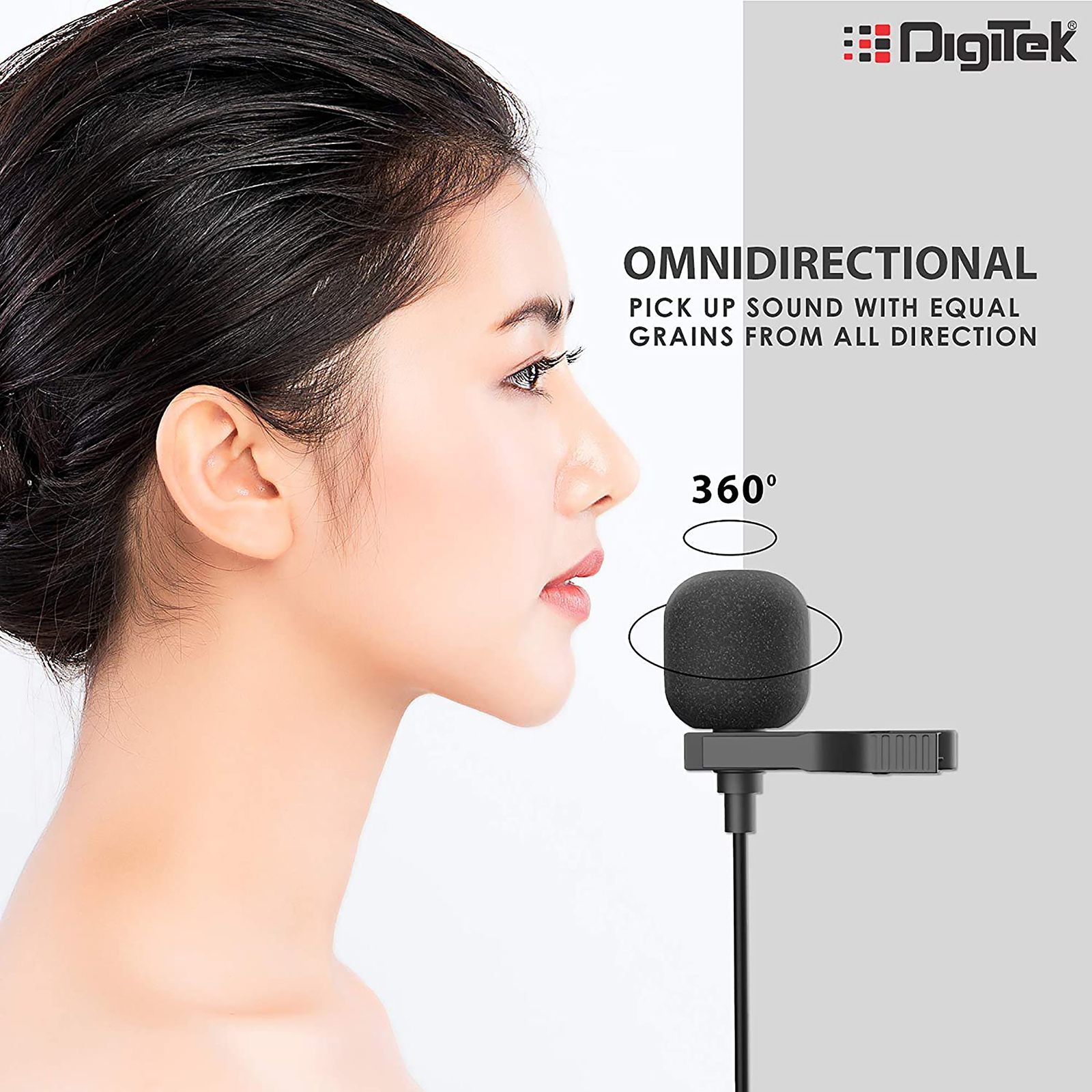 DigiTek DM-02 3.5 Jack Wired Microphone with Noise Reduction (Black)_7