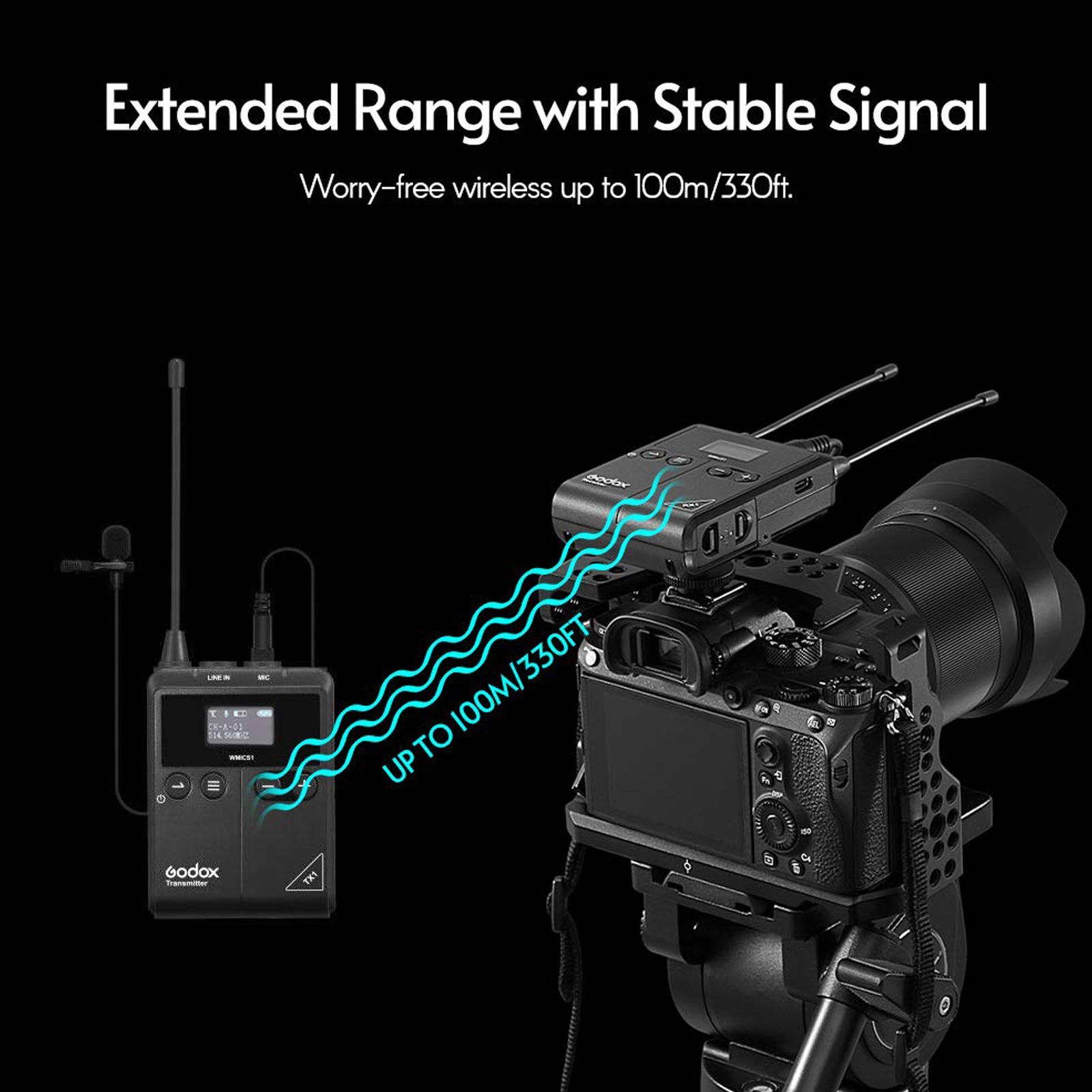 Godox S1 3.5 Jack Wireless Microphone with On/Off Switch (Black) Godox S1 3.5 Jack Wireless Microphone with On/Off Switch (Black)_5